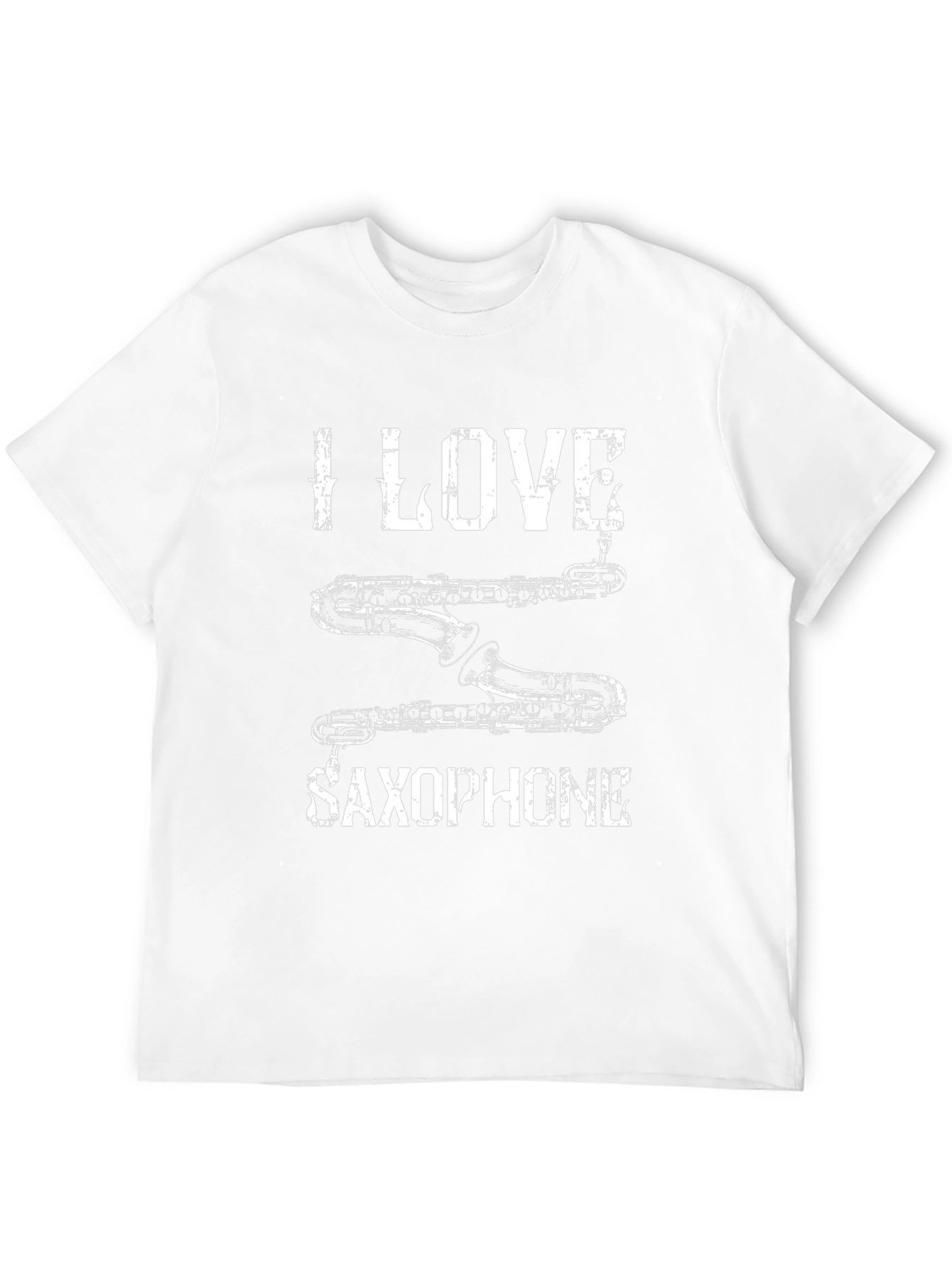 I Love Saxophone Black T-Shirt