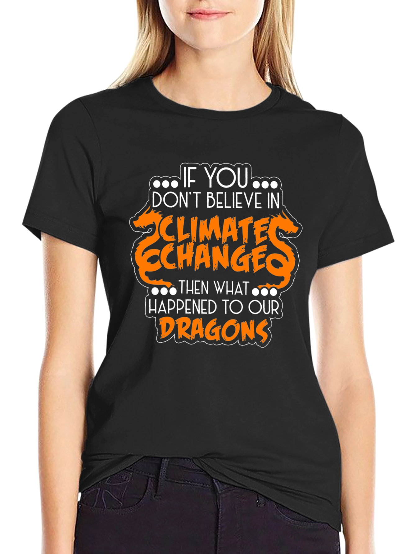 Climate Change Dragon Graphic Tee - Black