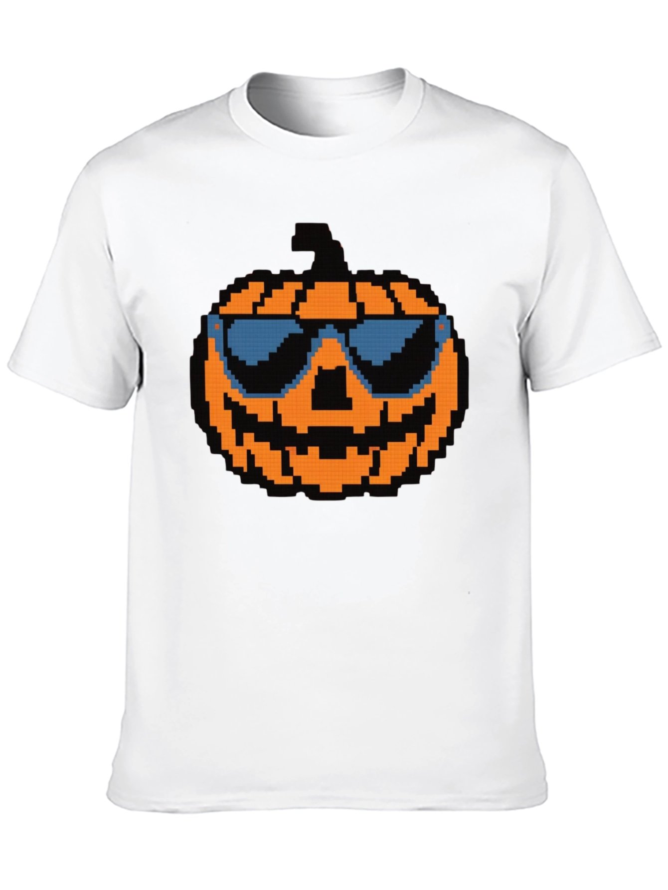 Pixel Pumpkin Sunglasses T-Shirt - Halloween Tee