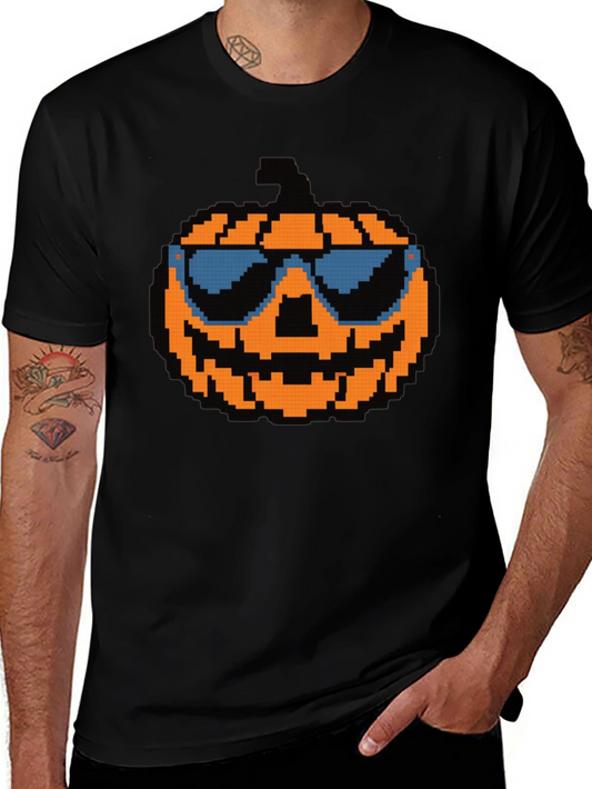Pixel Pumpkin Sunglasses T-Shirt - Halloween Tee