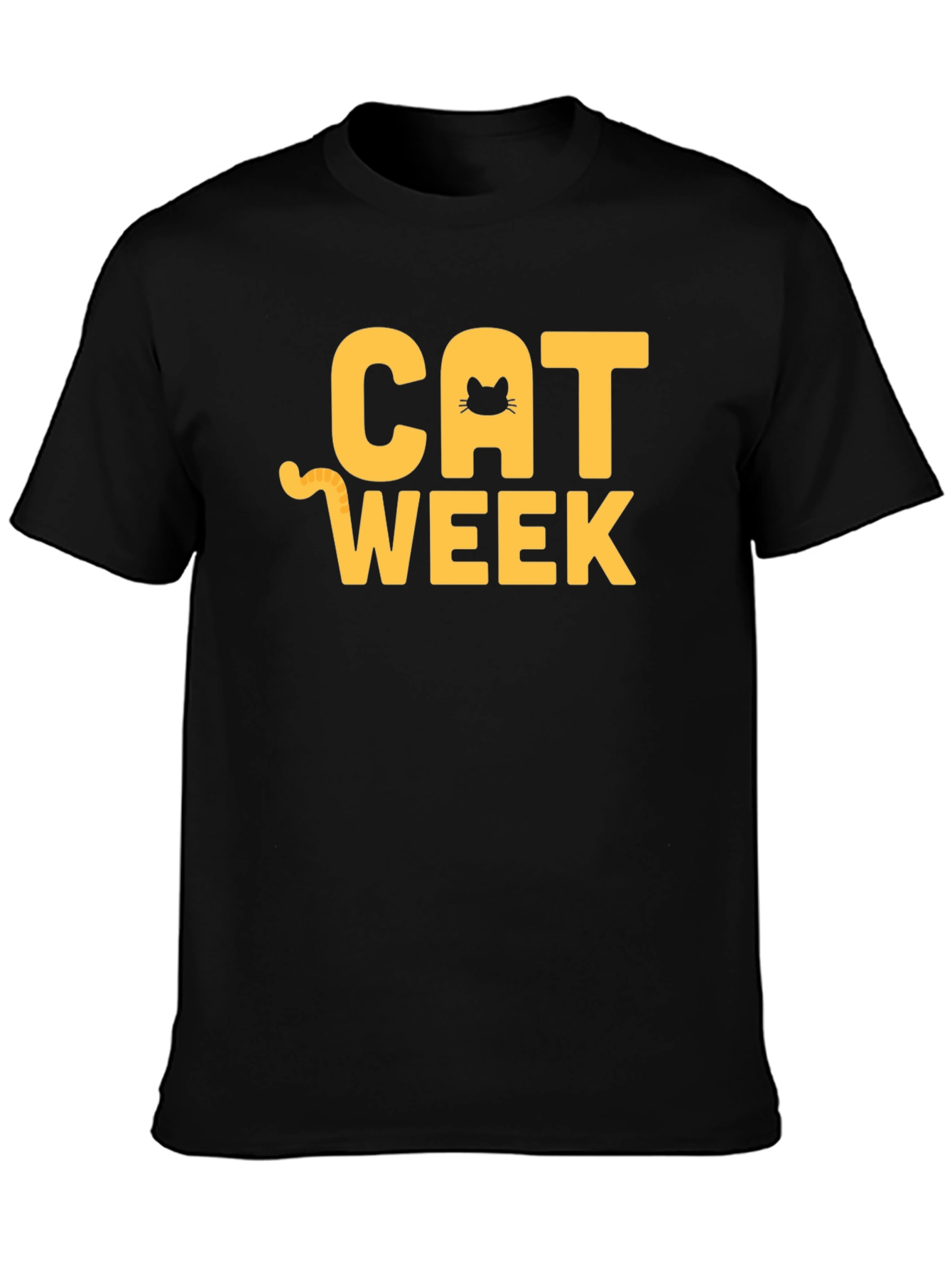 Cat Week Graphic T-Shirt - Black