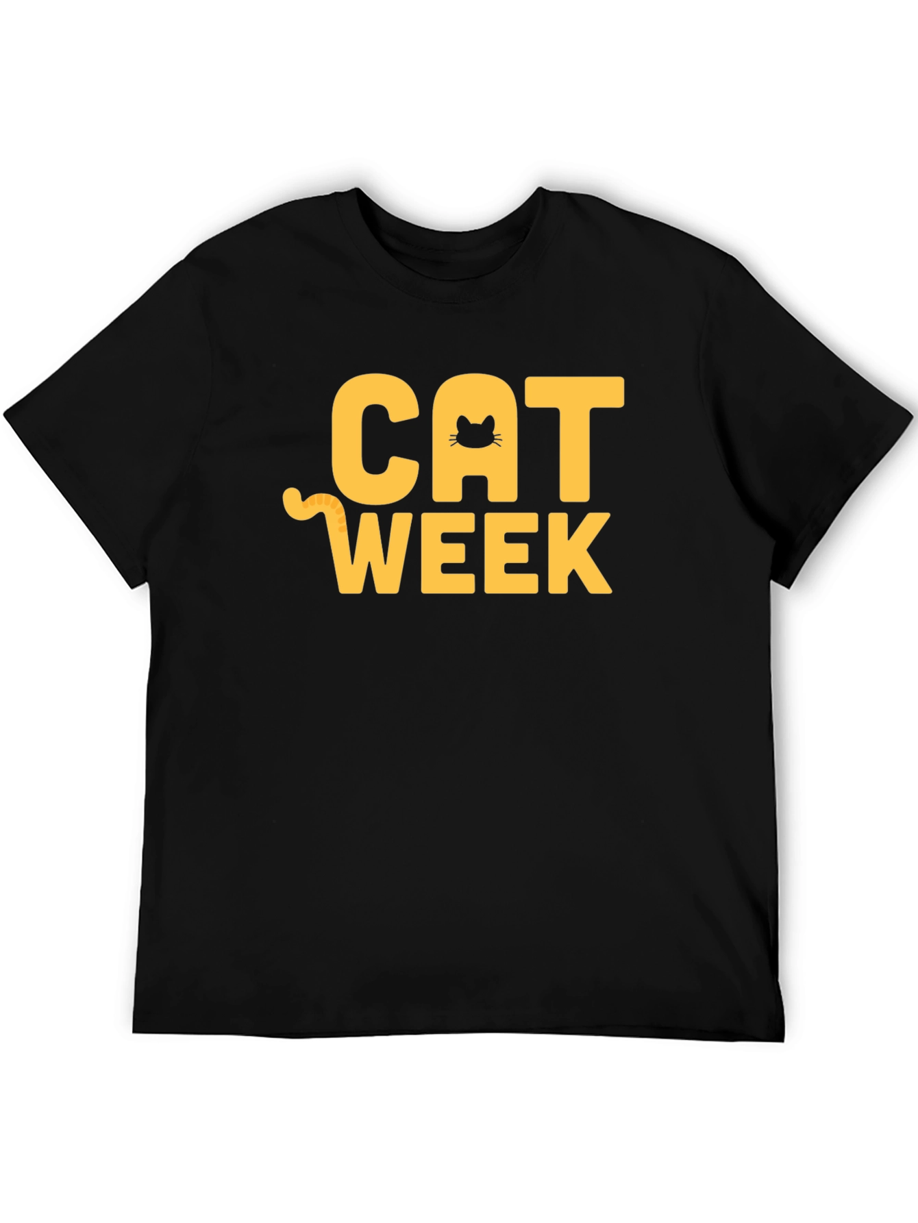 Cat Week Graphic T-Shirt - Black