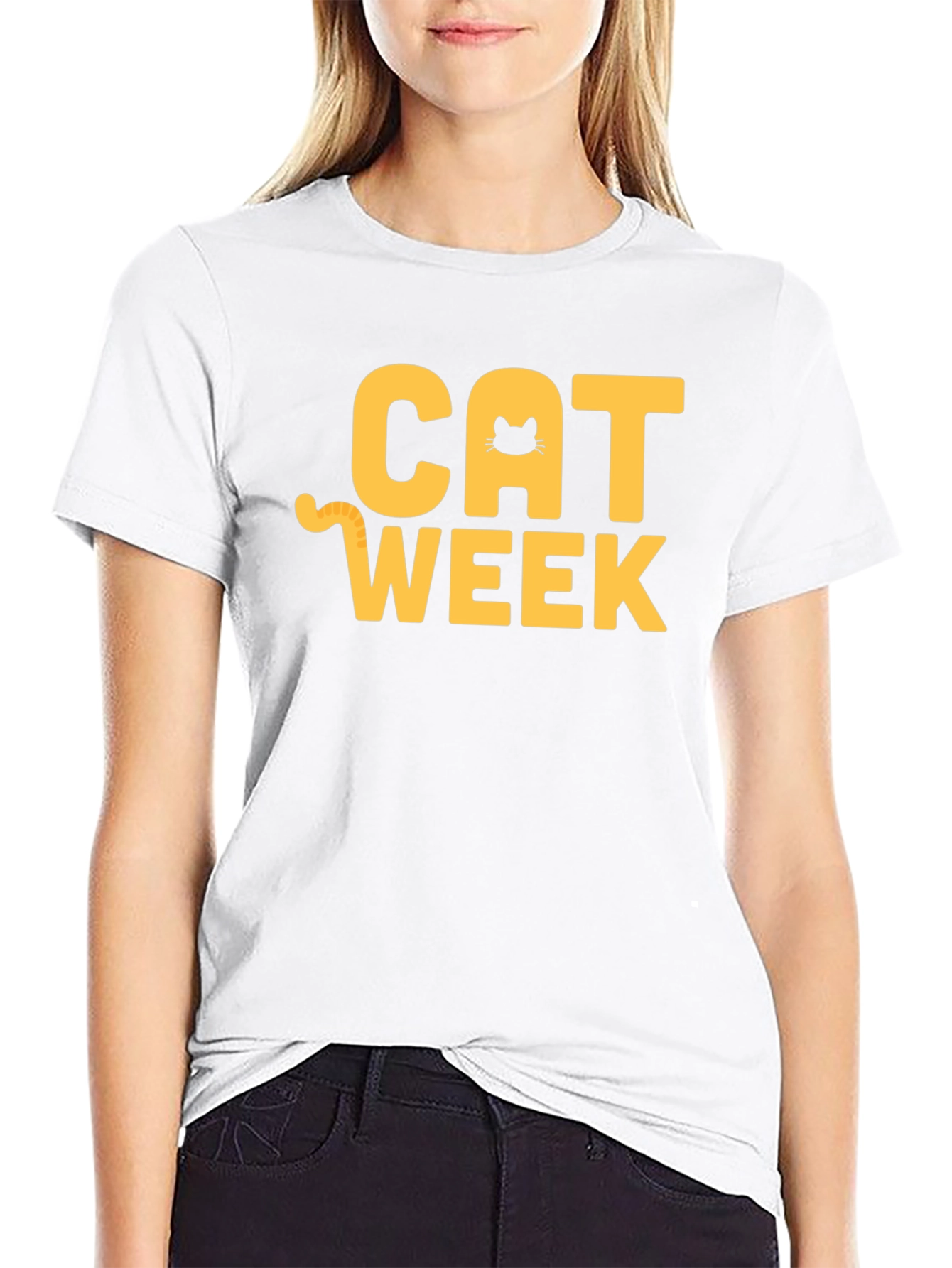 Cat Week Graphic T-Shirt - Black