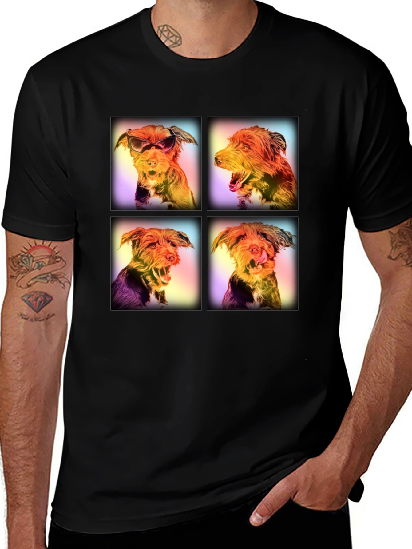 Dog Art Portrait T-Shirt - Quirky Graphic Tee