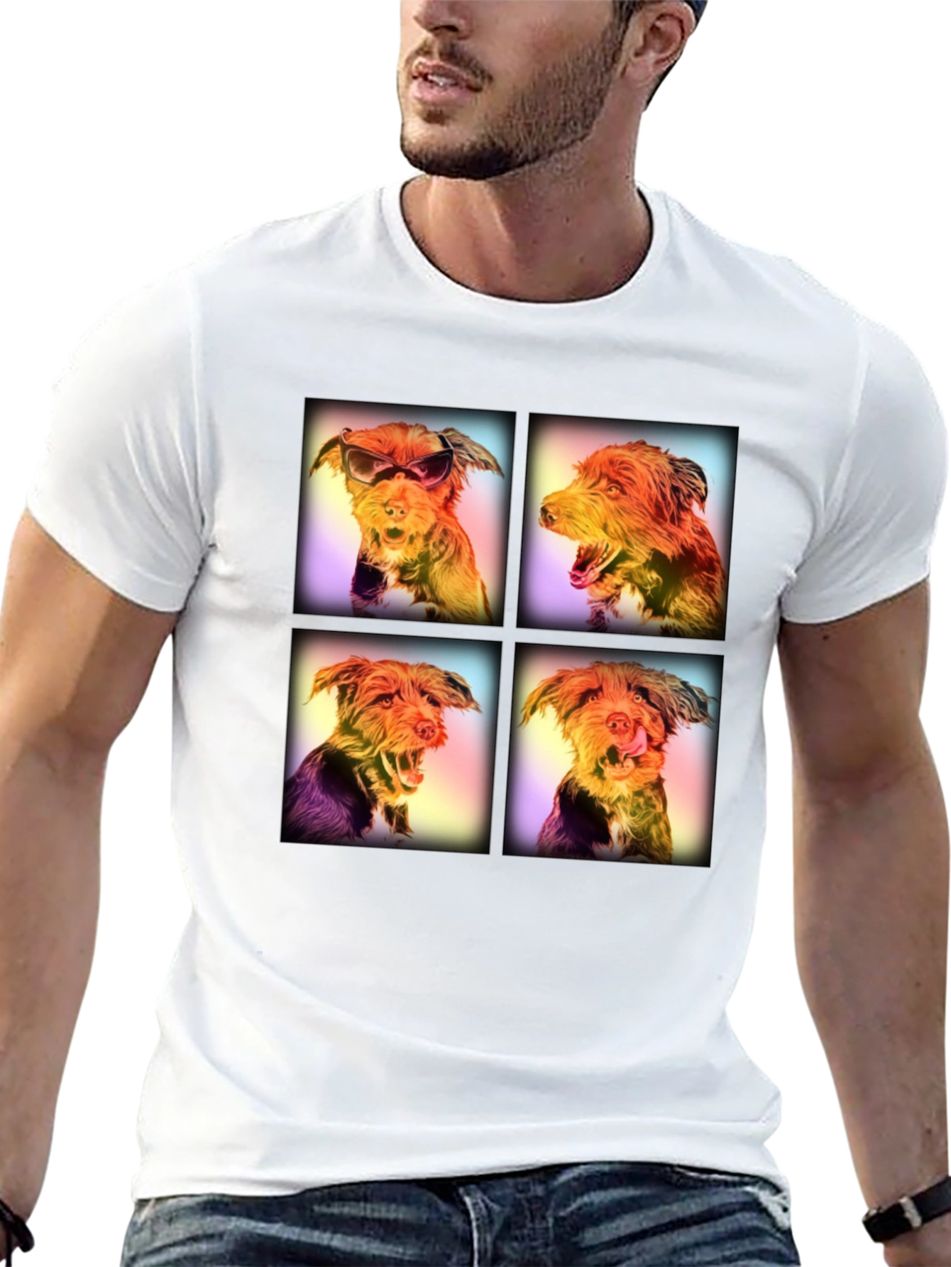 Dog Art Portrait T-Shirt - Quirky Graphic Tee