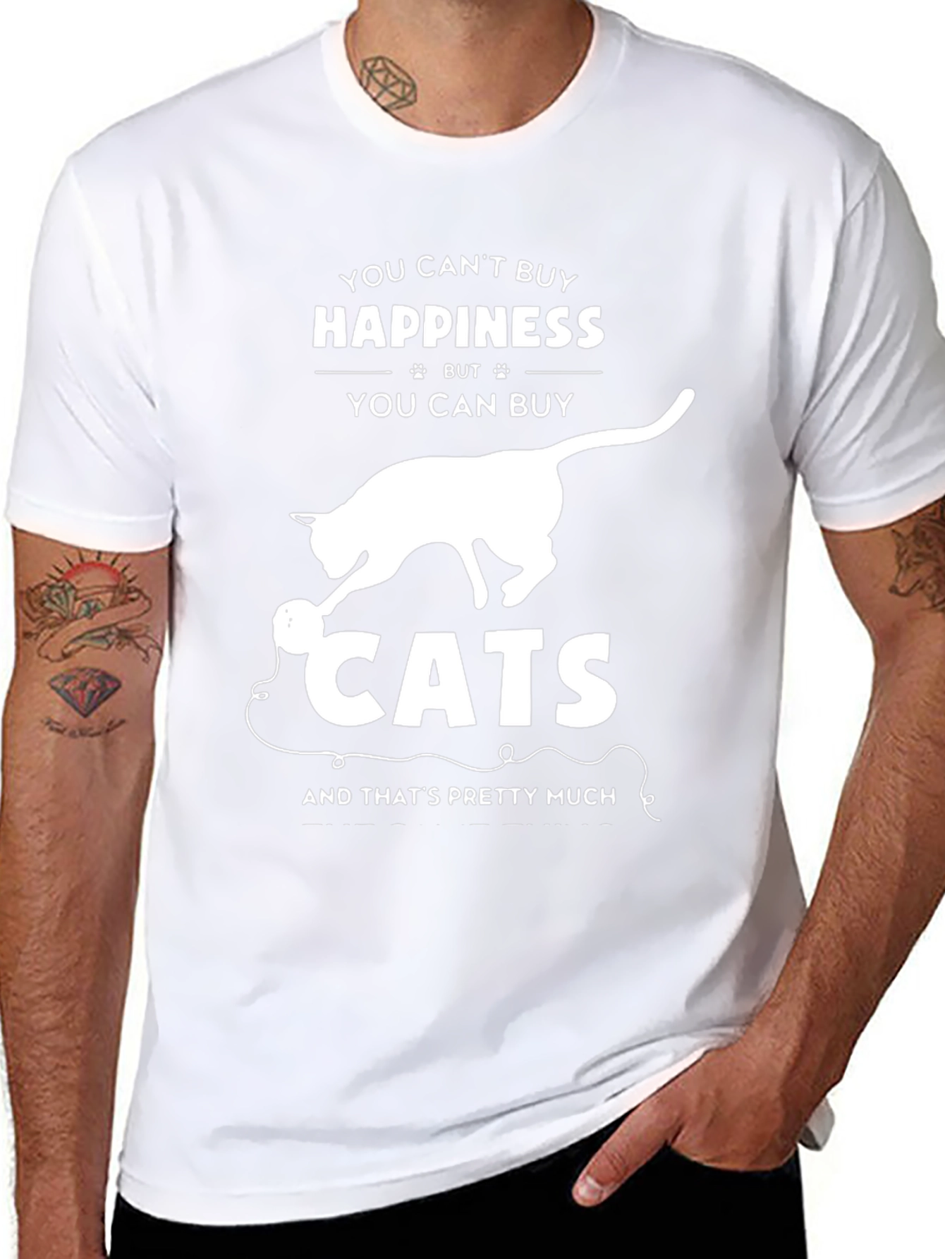 Funny Cat Lover T-Shirt - Buy Cats Happiness Tee