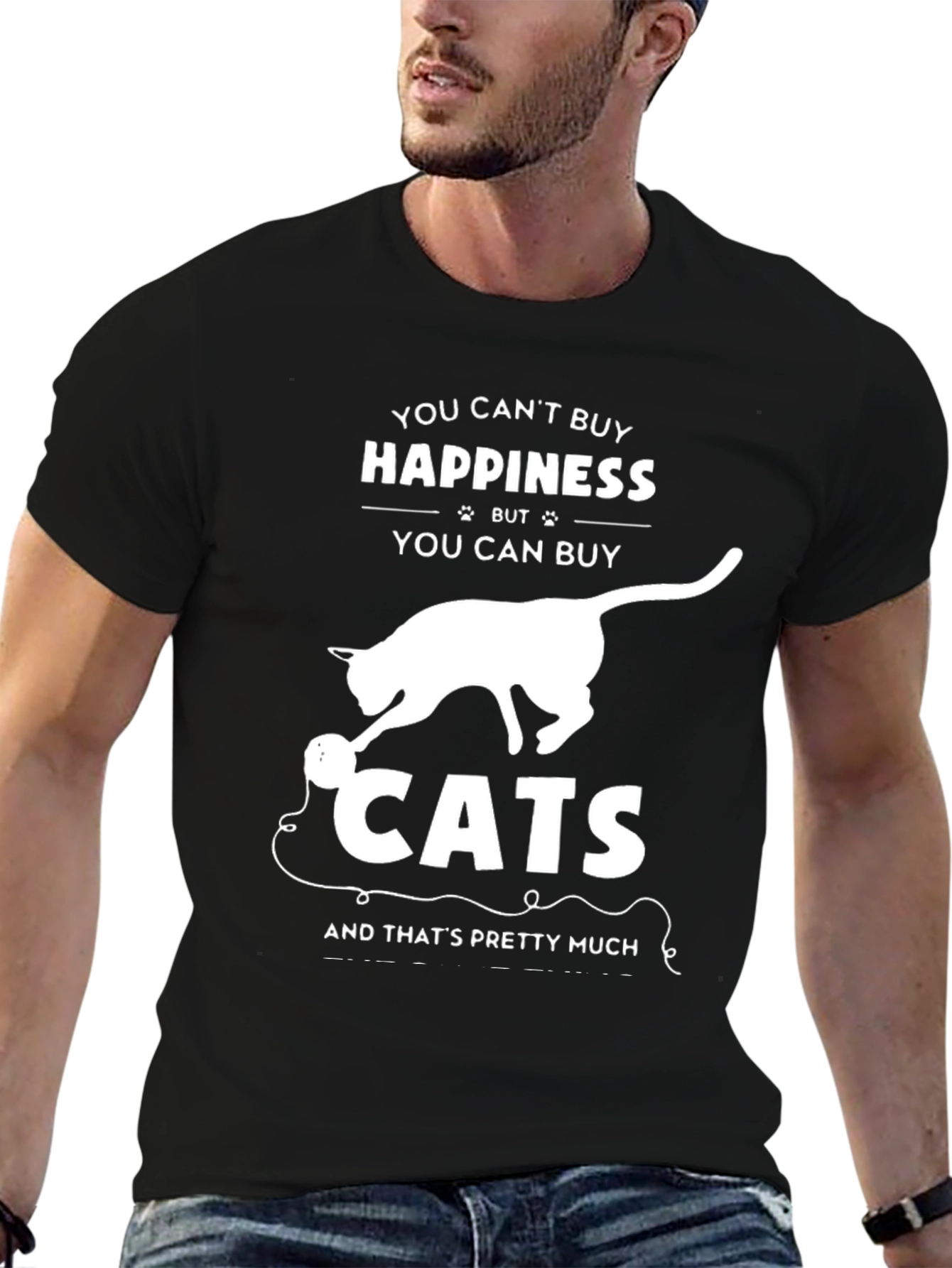 Funny Cat Lover T-Shirt - Buy Cats Happiness Tee
