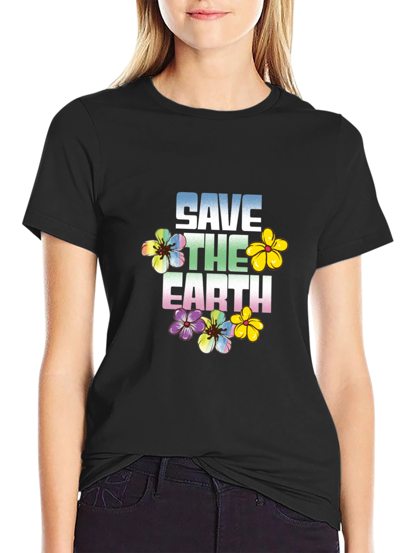 Save the Earth Floral Graphic Tee