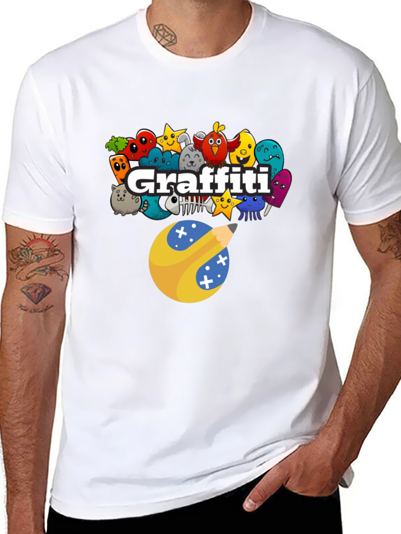 Cartoon Graffiti Style Graphic Tee