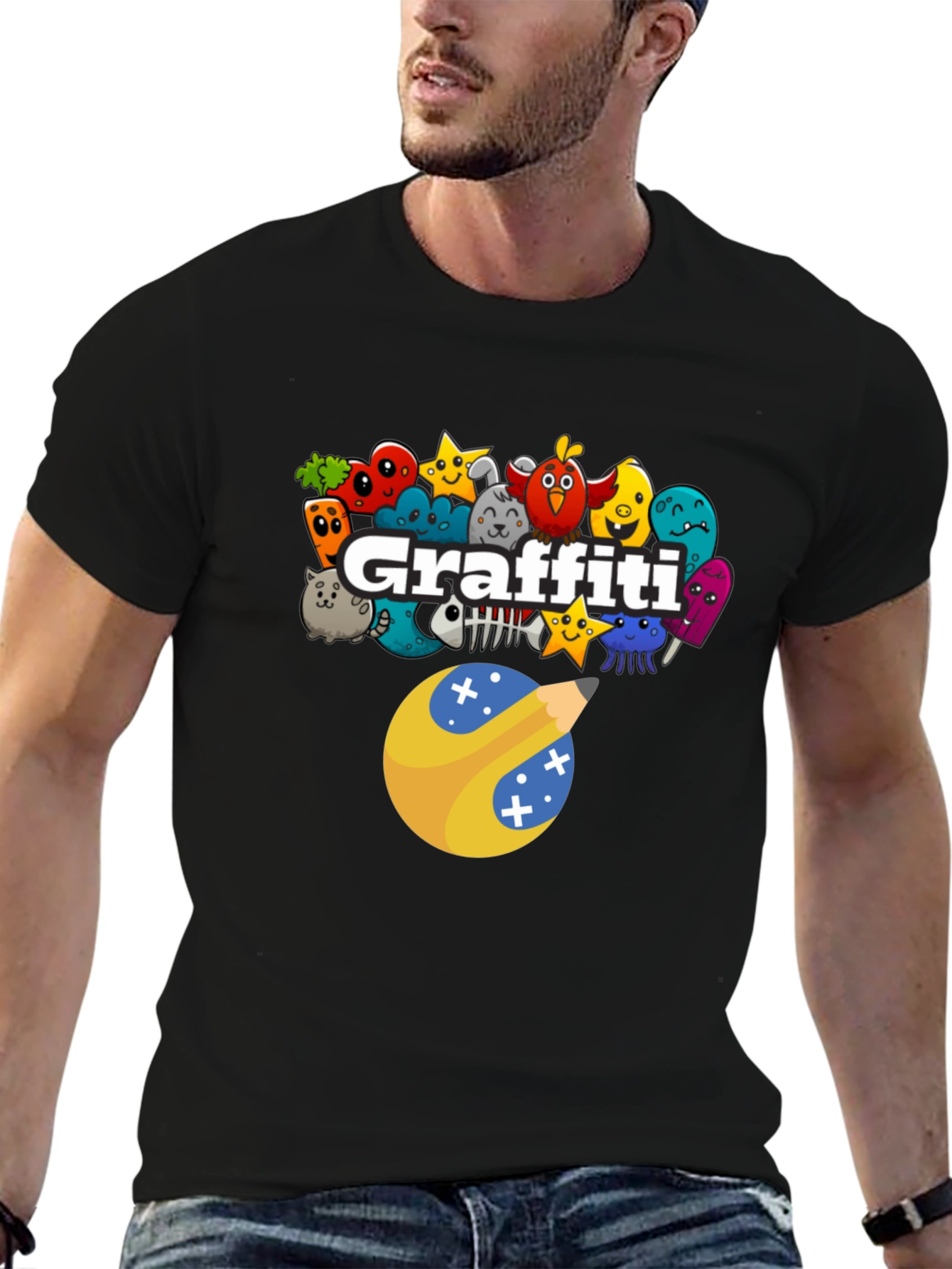 Cartoon Graffiti Style Graphic Tee