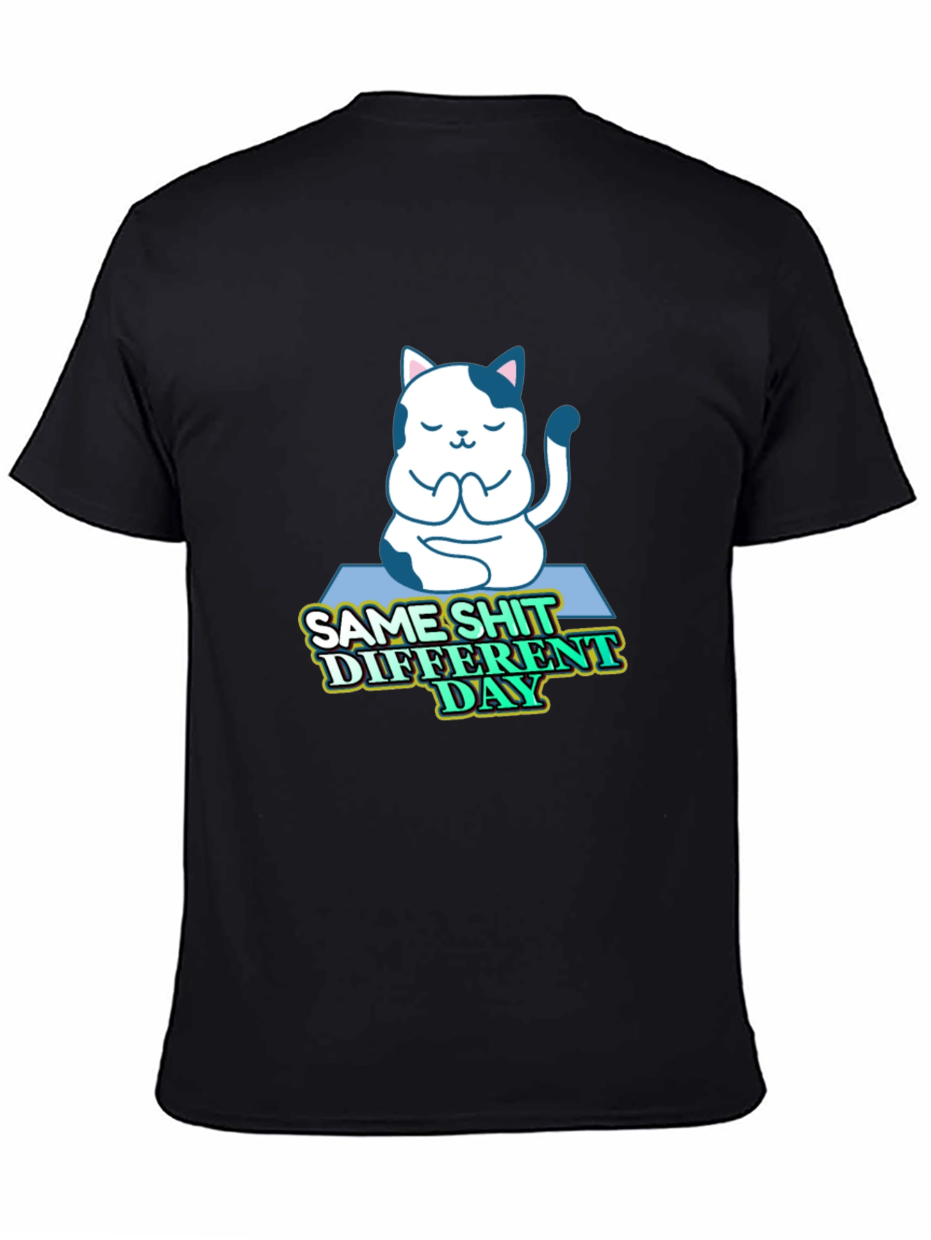 Funny Yoga Cat T-Shirt - Same Shit Different Day