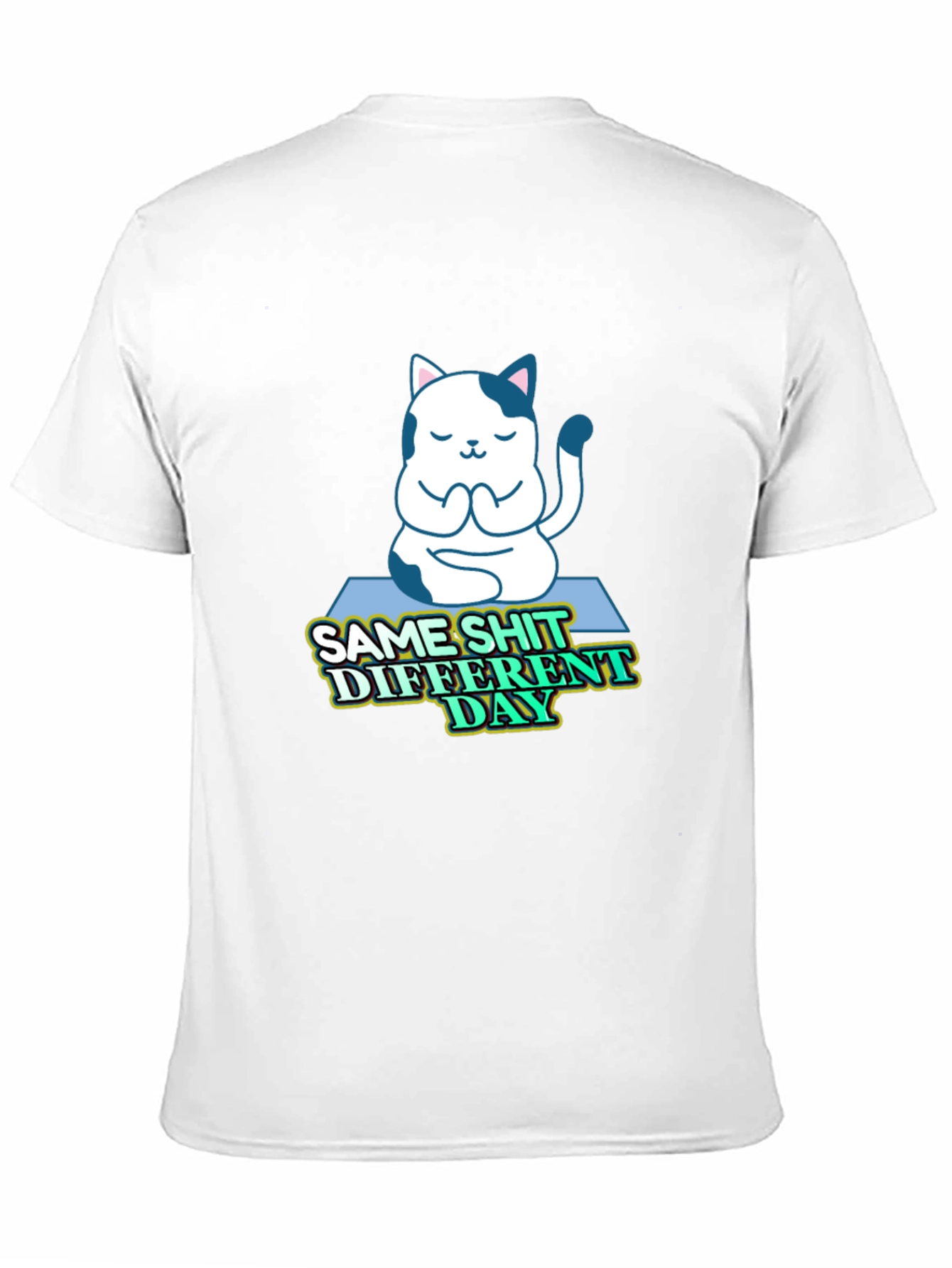 Funny Yoga Cat T-Shirt - Same Shit Different Day