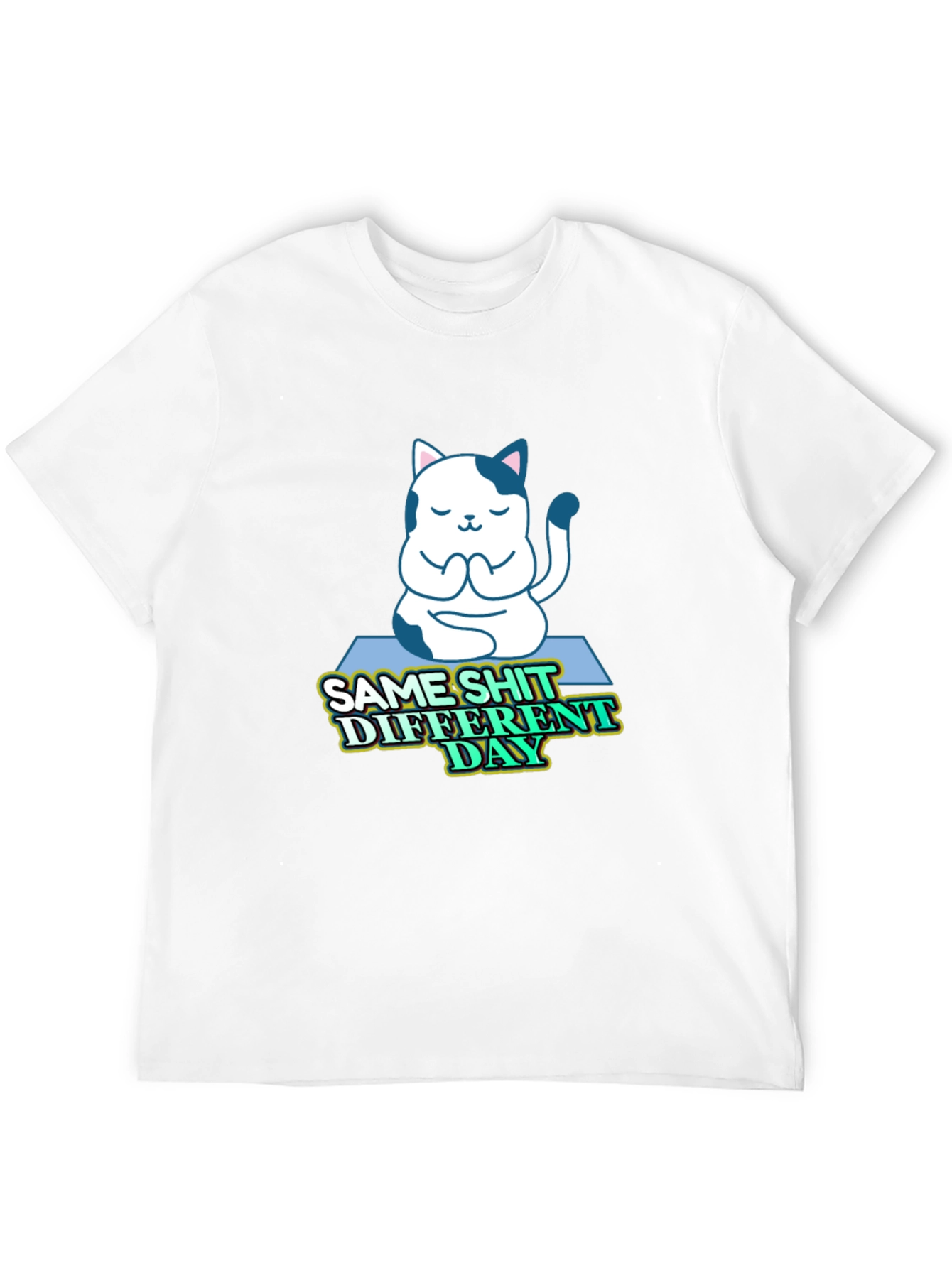 Funny Yoga Cat T-Shirt - Same Shit Different Day