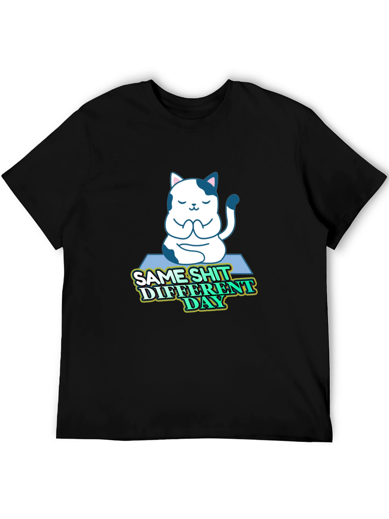 Funny Yoga Cat T-Shirt - Same Shit Different Day