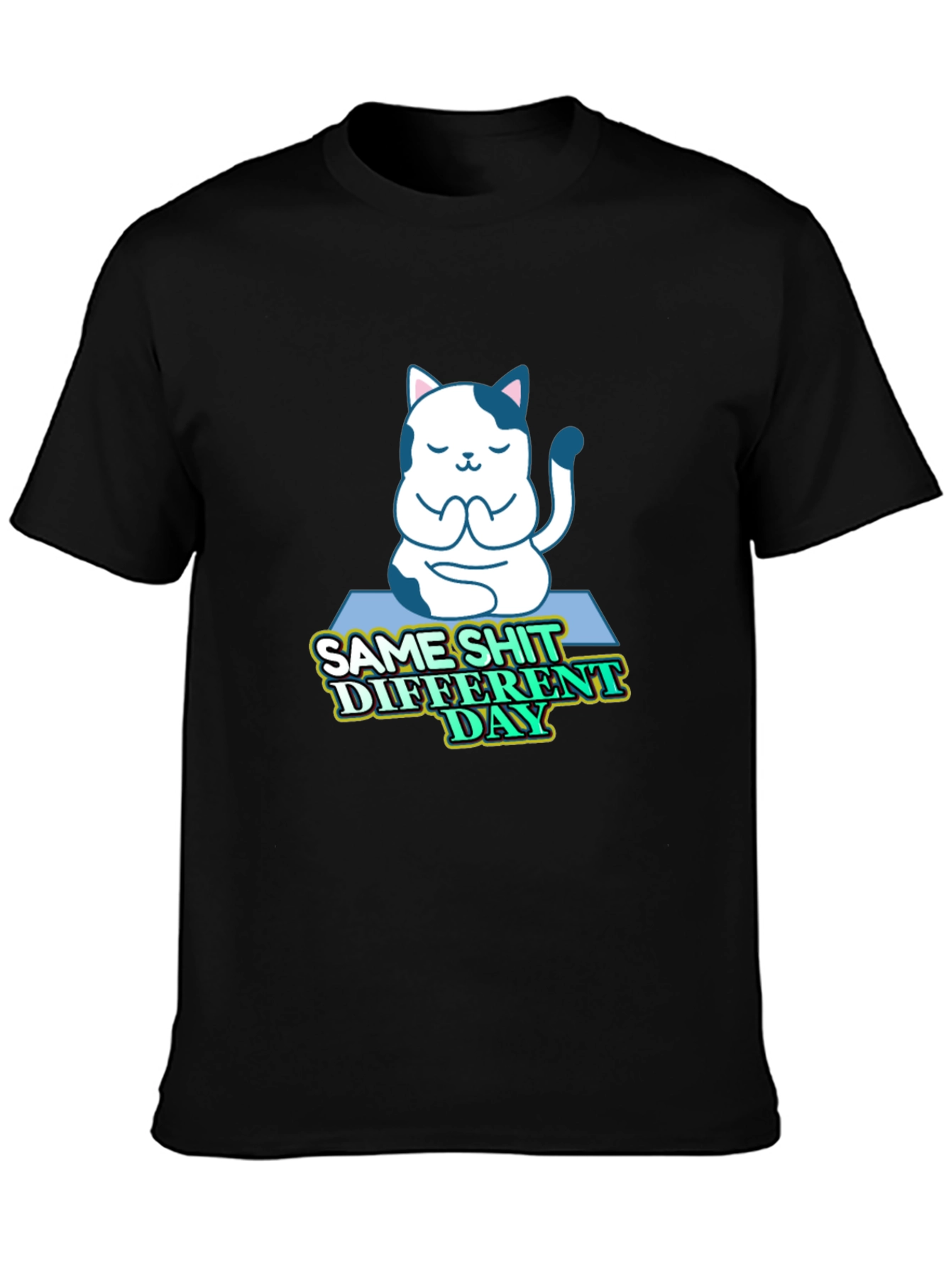 Funny Yoga Cat T-Shirt - Same Shit Different Day