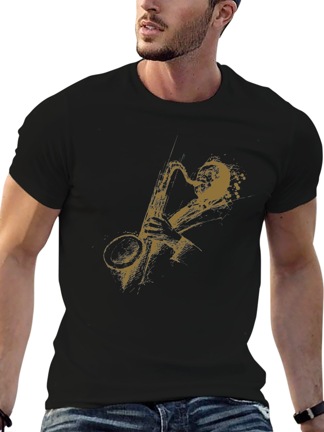 Saxophone Graphic Tee - Cool Musician T-Shirt