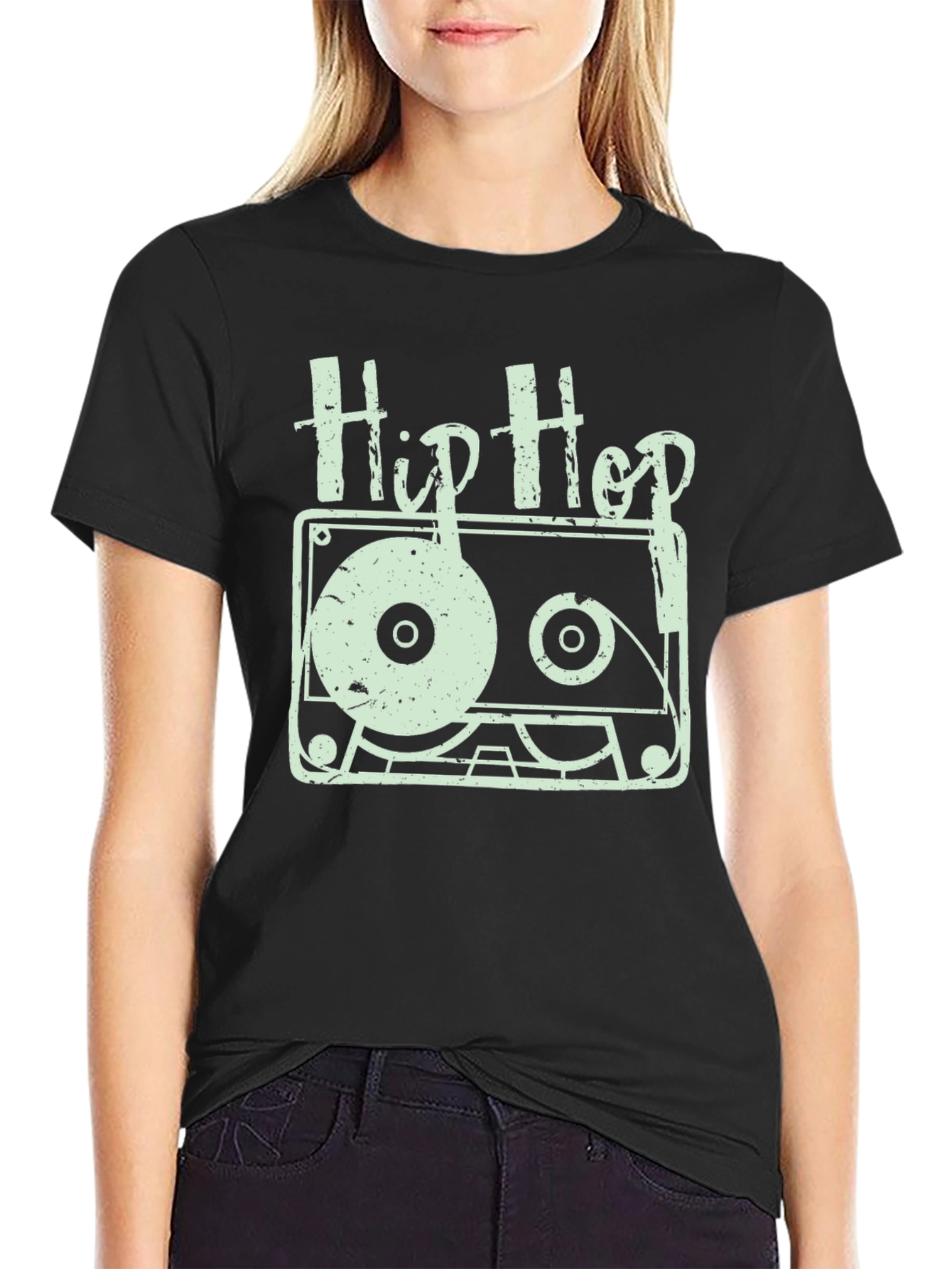 Hip Hop Cassette Graphic T-Shirt - Retro Music Style