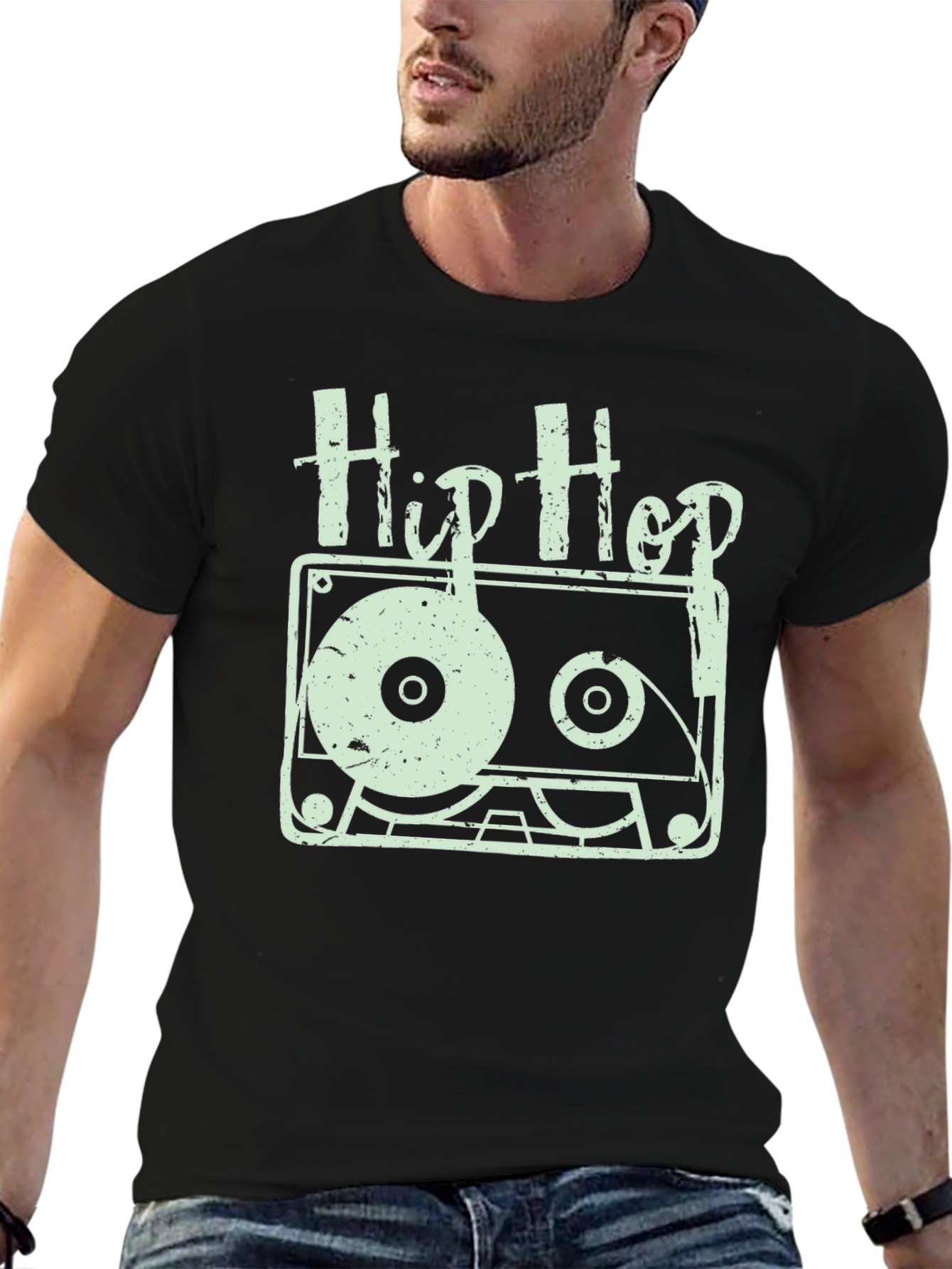 Hip Hop Cassette Graphic T-Shirt - Retro Music Style