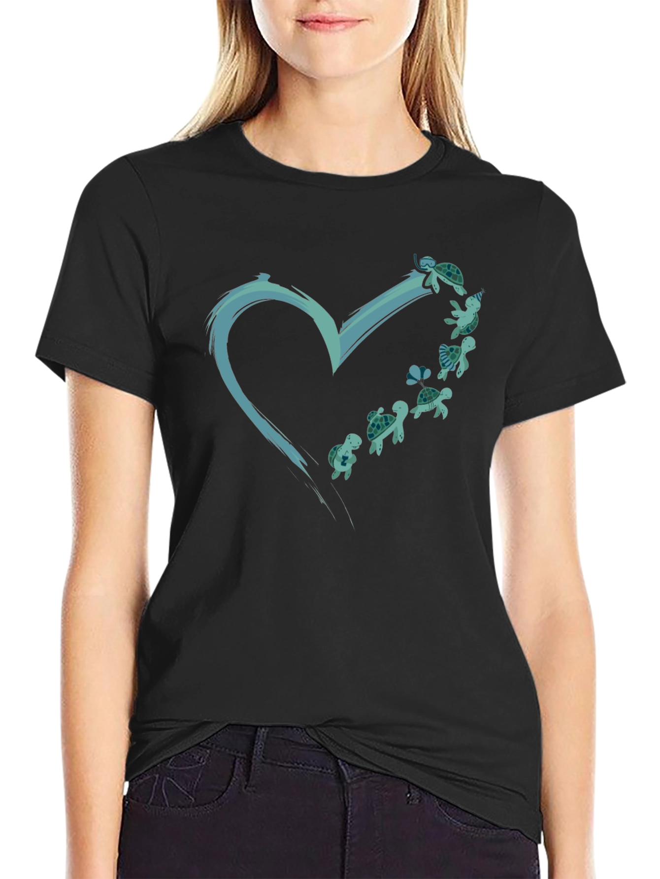 Turtle Heart Graphic Tee - Ocean Lovers T-Shirt