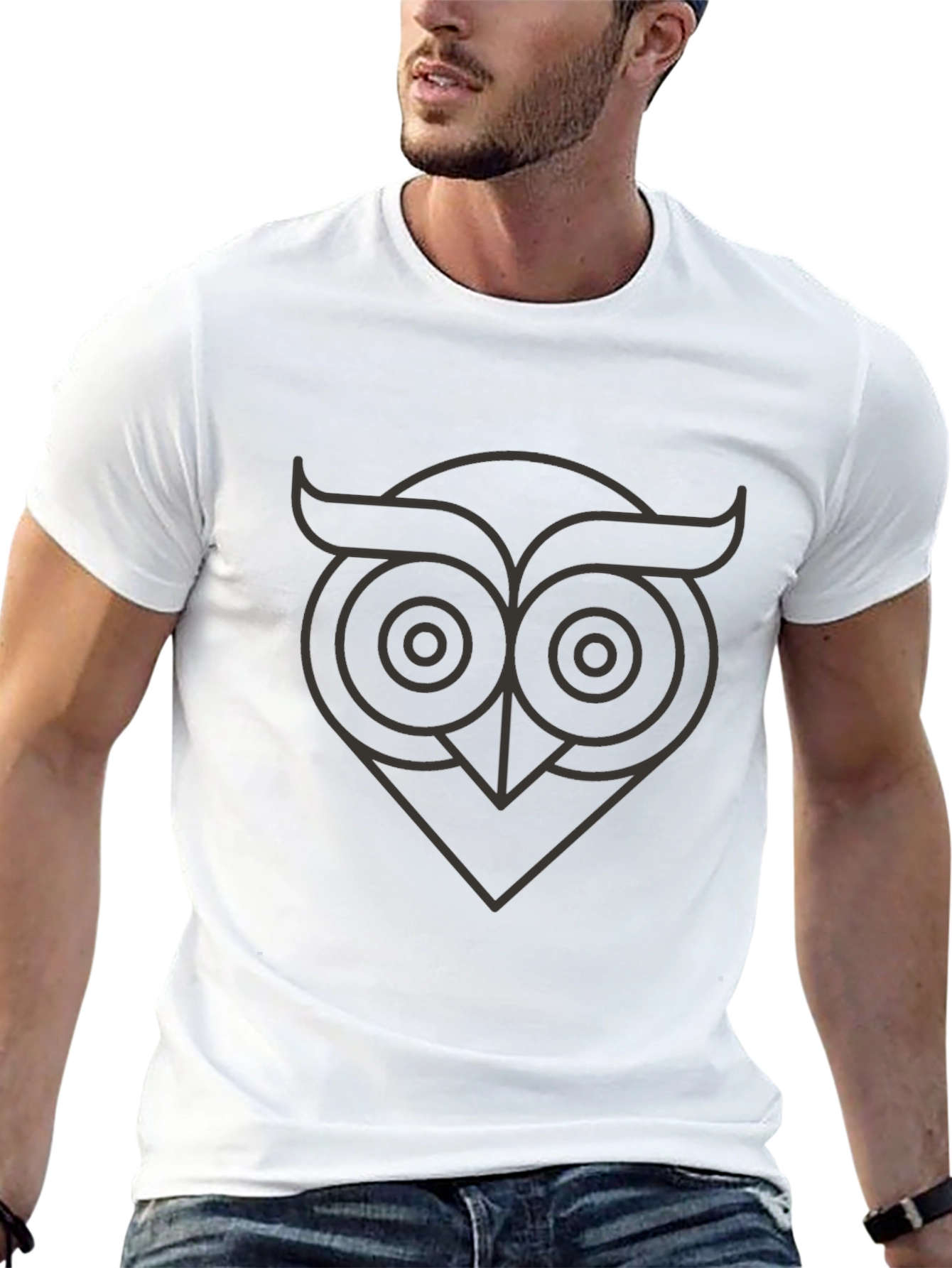 Owl Graphic Print Tee - Stylish Menswear