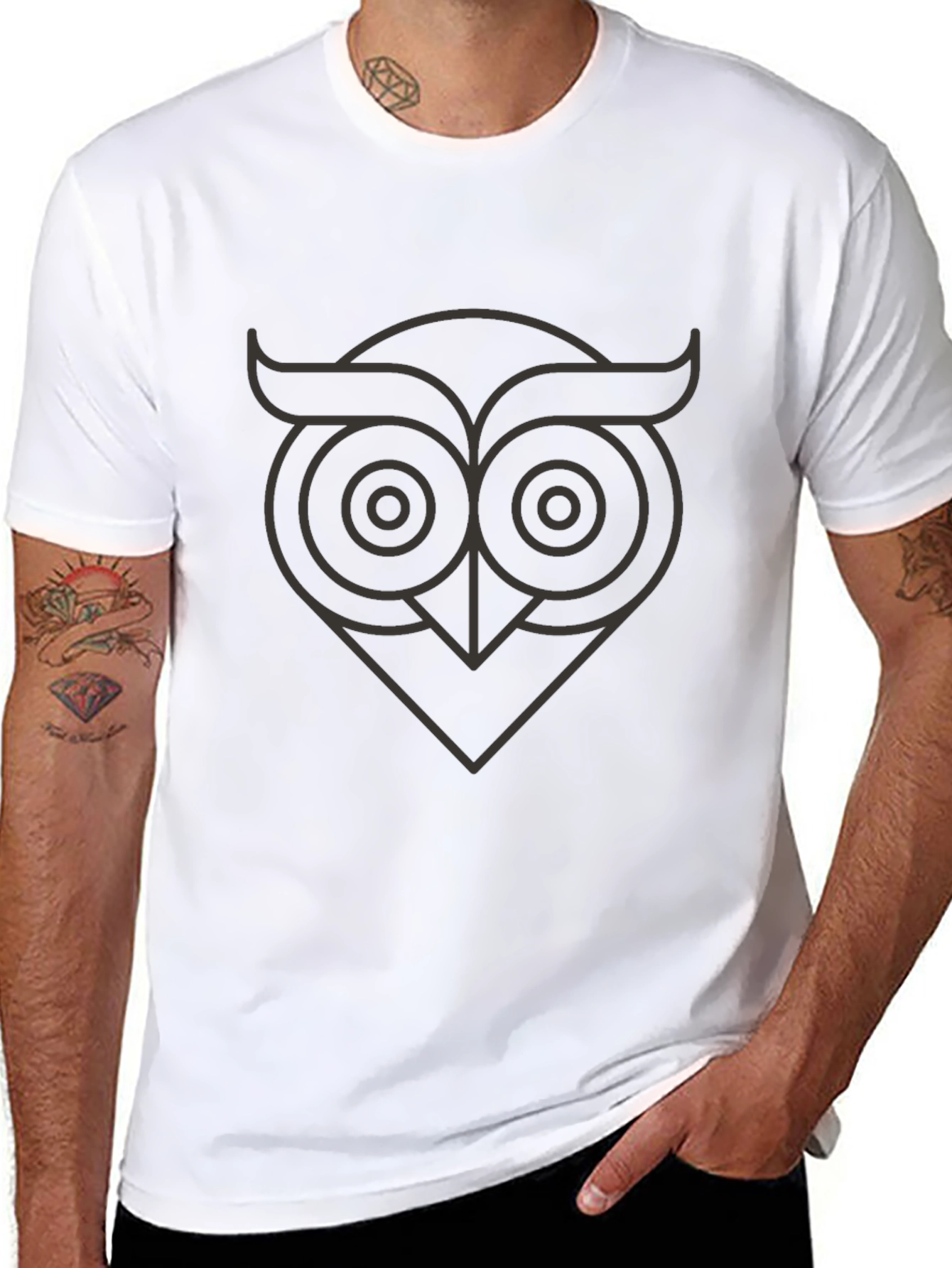 Owl Graphic Print Tee - Stylish Menswear
