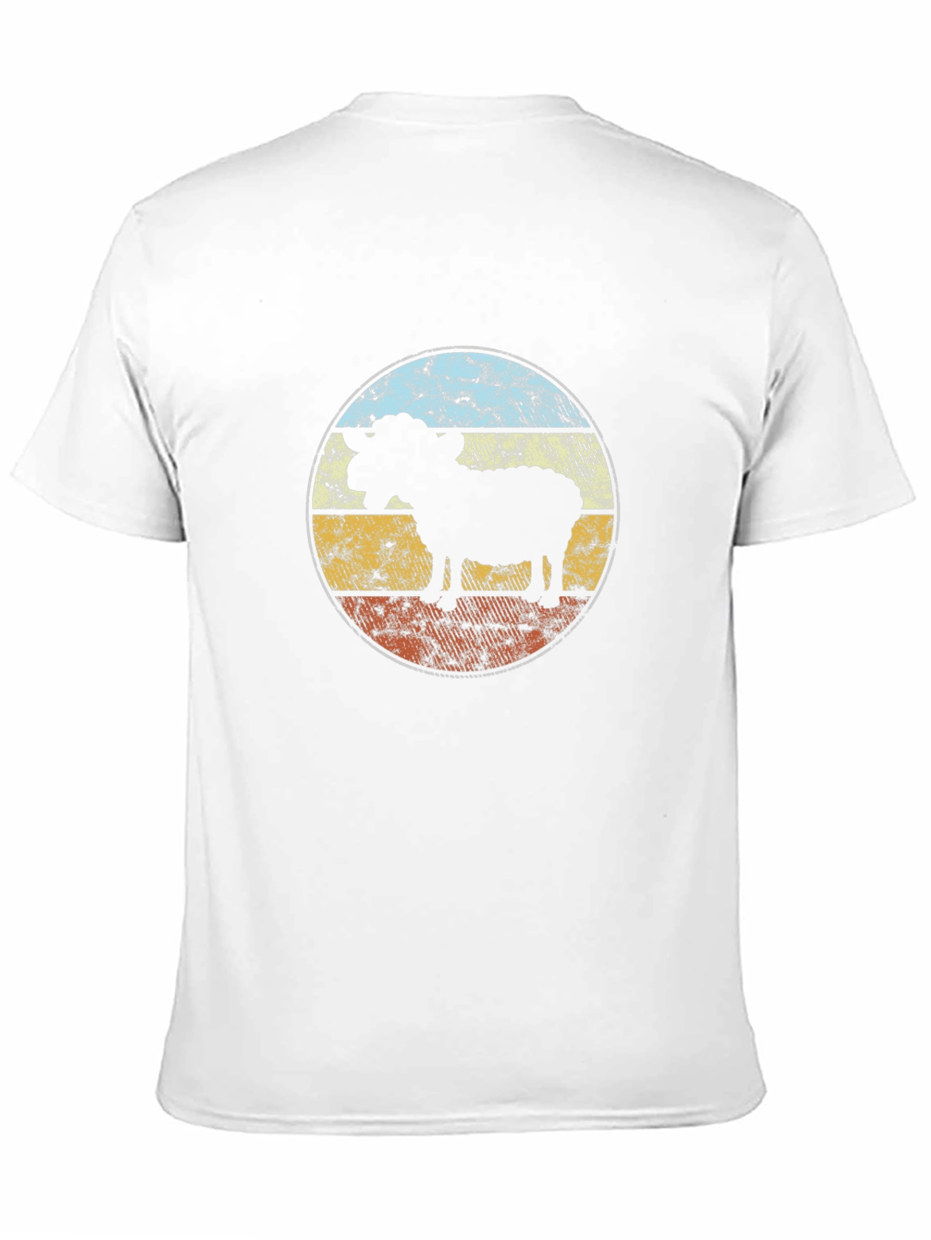 Retro Sheep Silhouette T-Shirt - Black