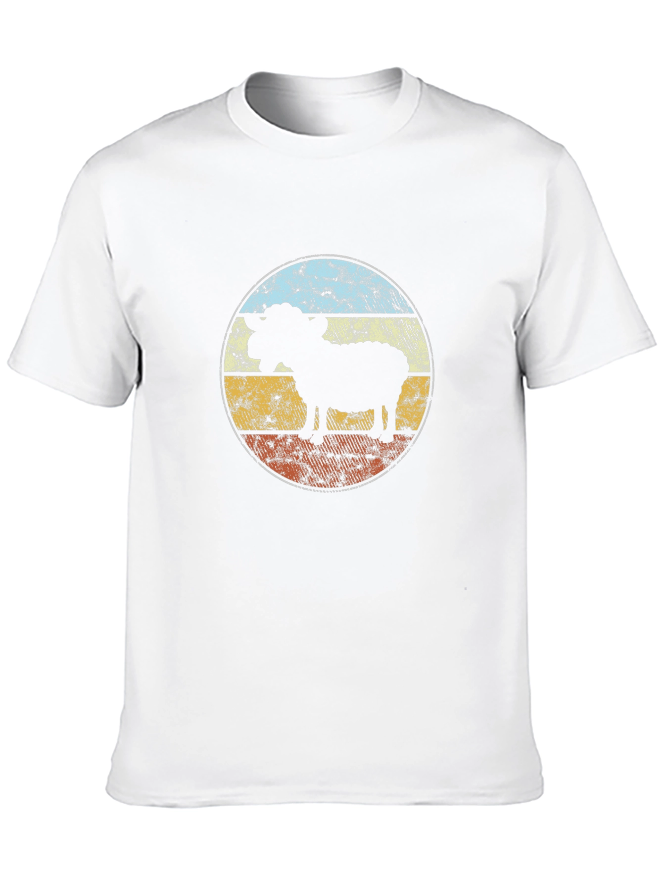 Retro Sheep Silhouette T-Shirt - Black