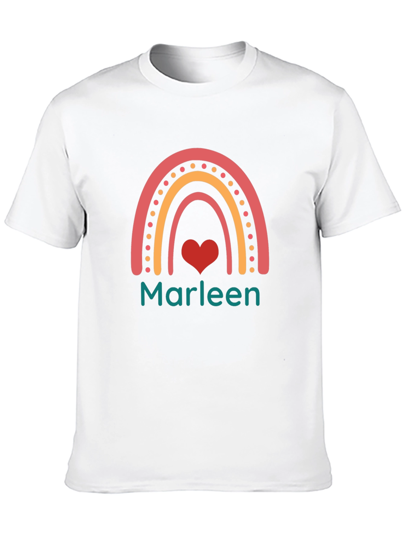Marleen Rainbow Heart Tee - Trendy Personalized Shirt