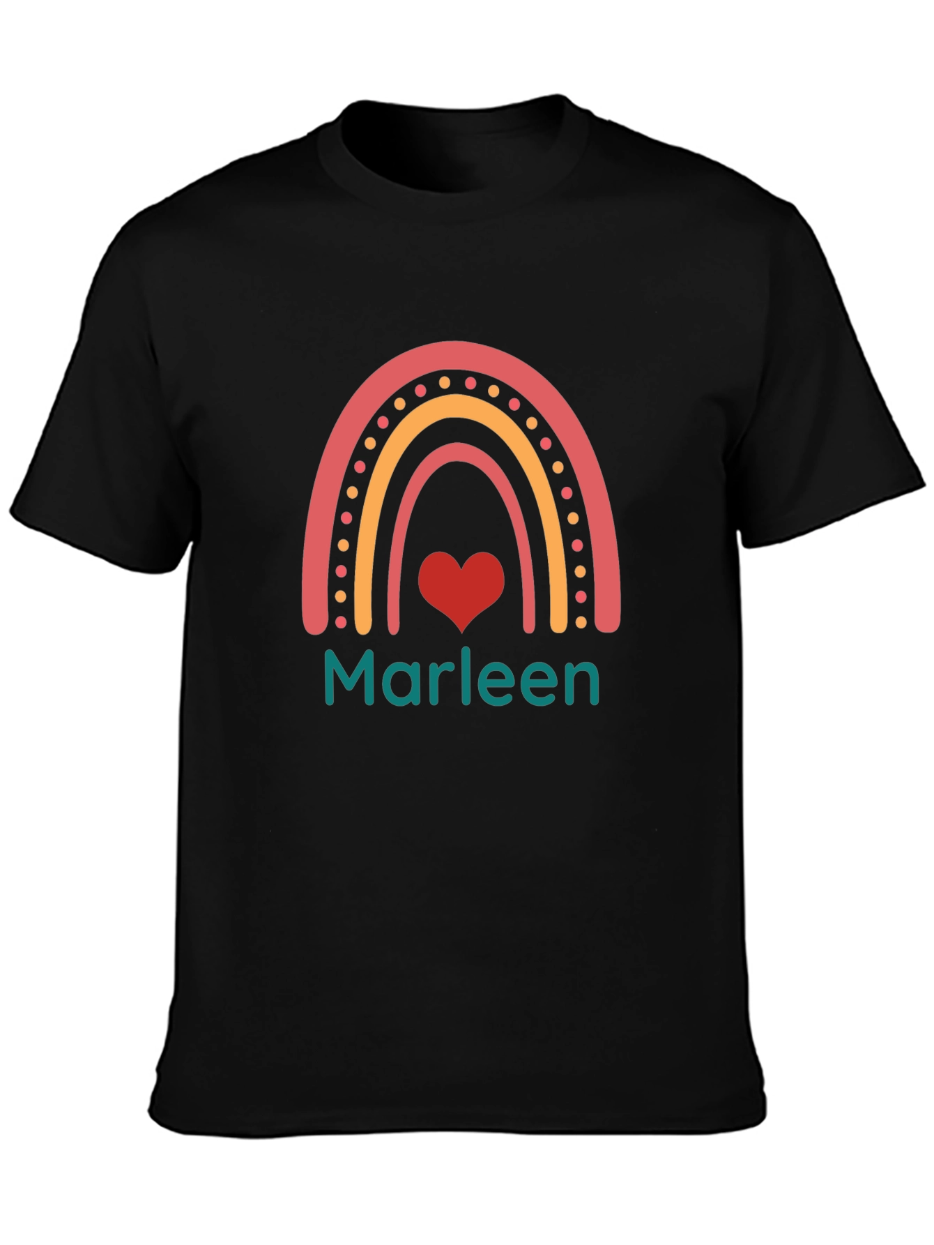 Marleen Rainbow Heart Tee - Trendy Personalized Shirt