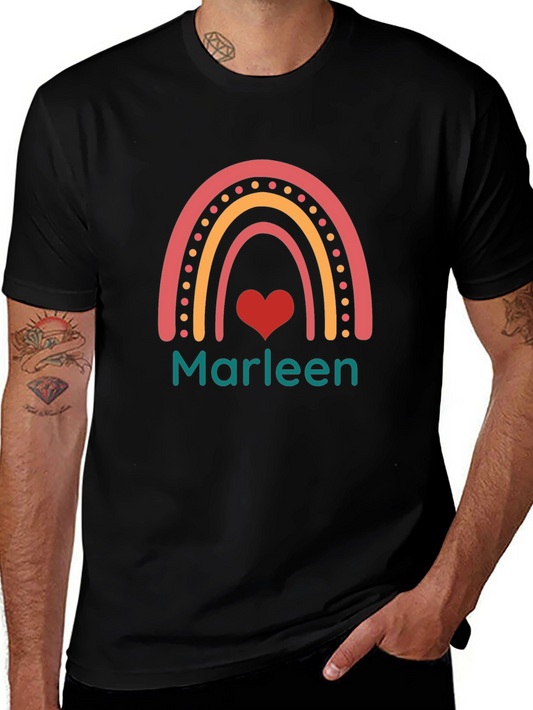 Marleen Rainbow Heart Tee - Trendy Personalized Shirt