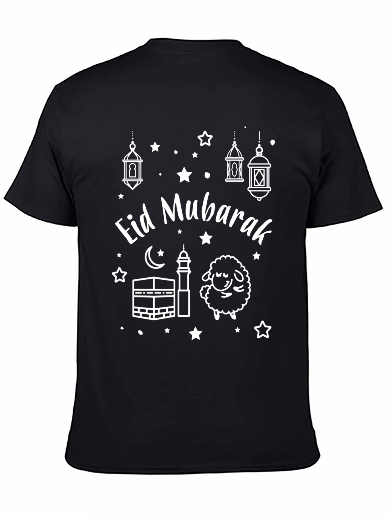 Eid Mubarak Graphic Tee - Black