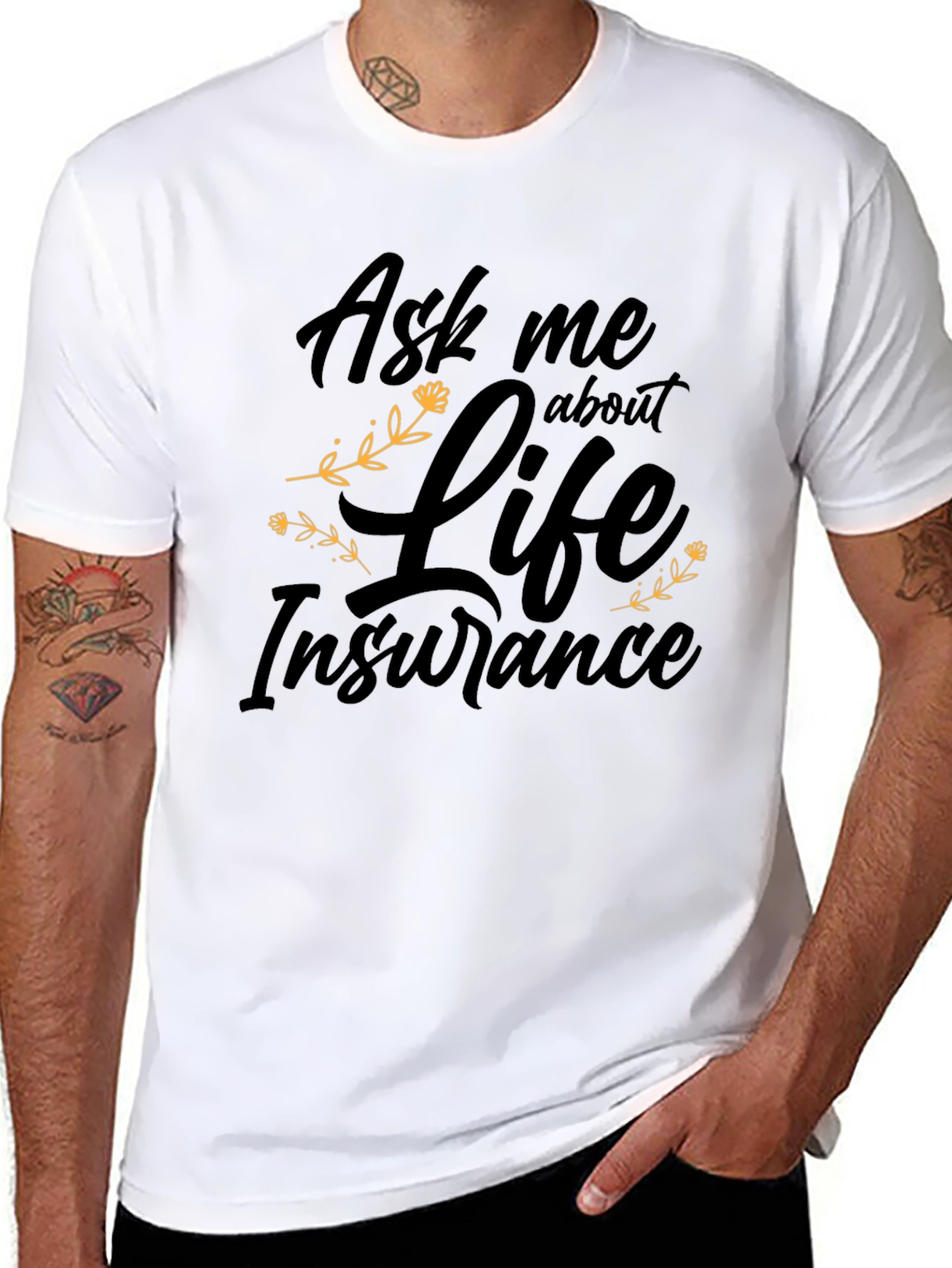 Ask me about Life Insurance Black T-Shirt