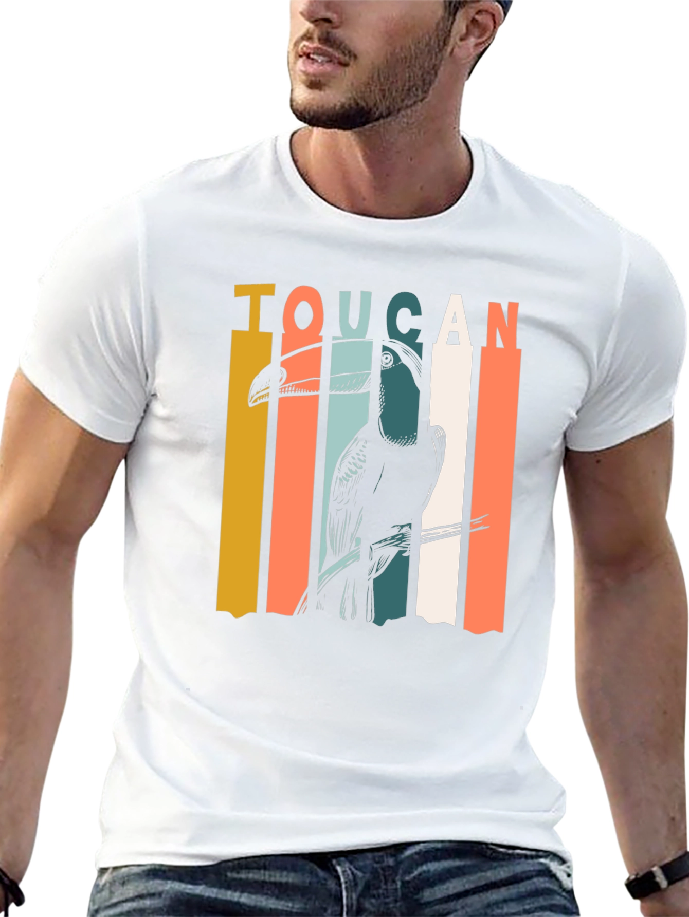 Retro Toucan Graphic T-Shirt - Classic Style