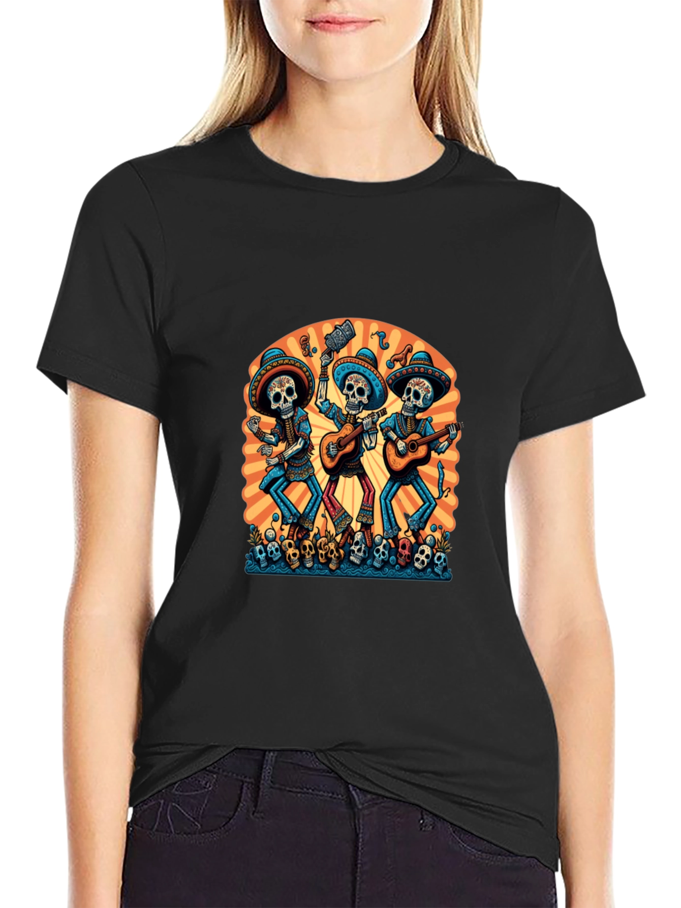 Day of the Dead Skeleton Band T-Shirt