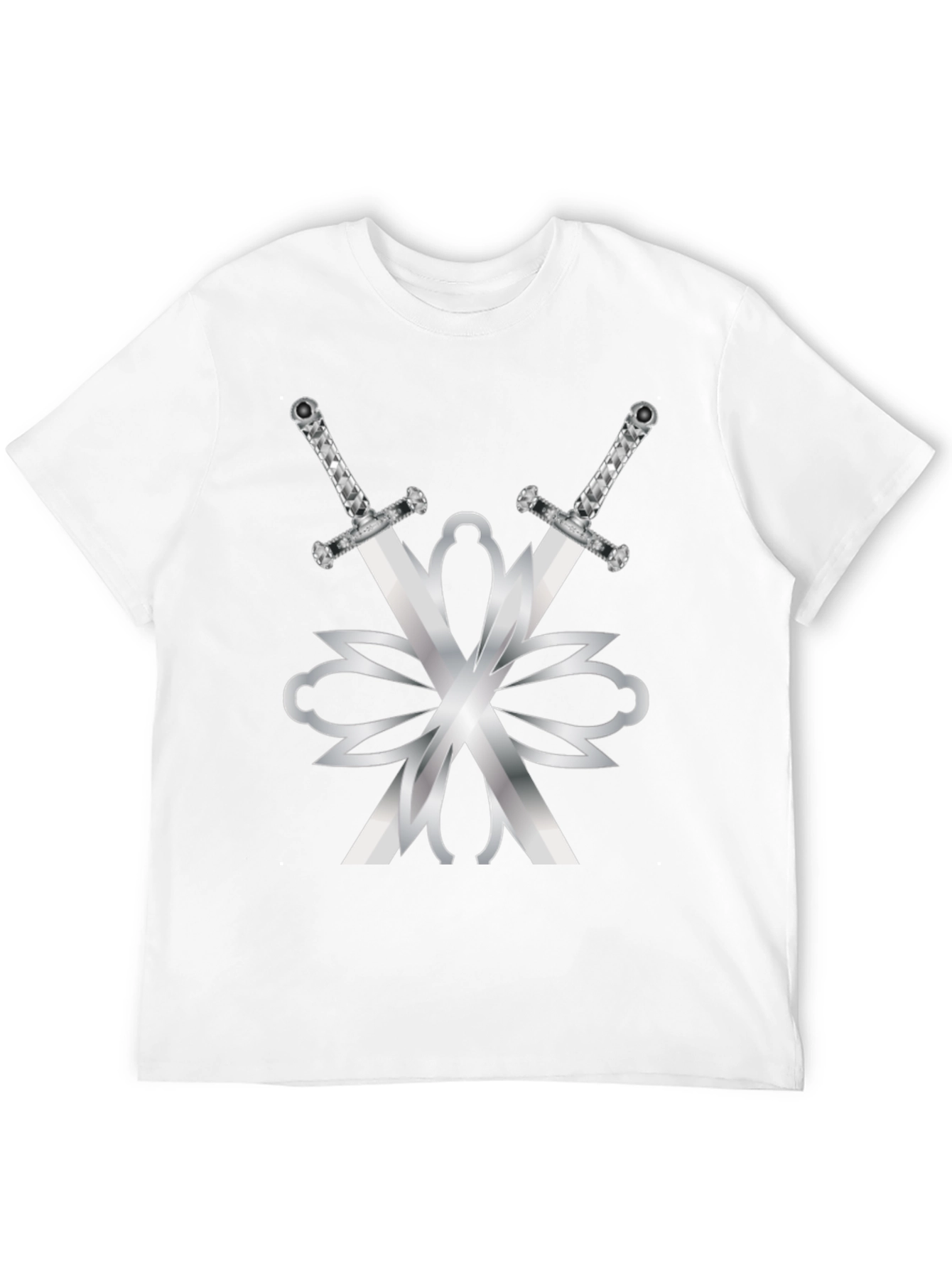 Swords & Silver Design Black T-Shirt