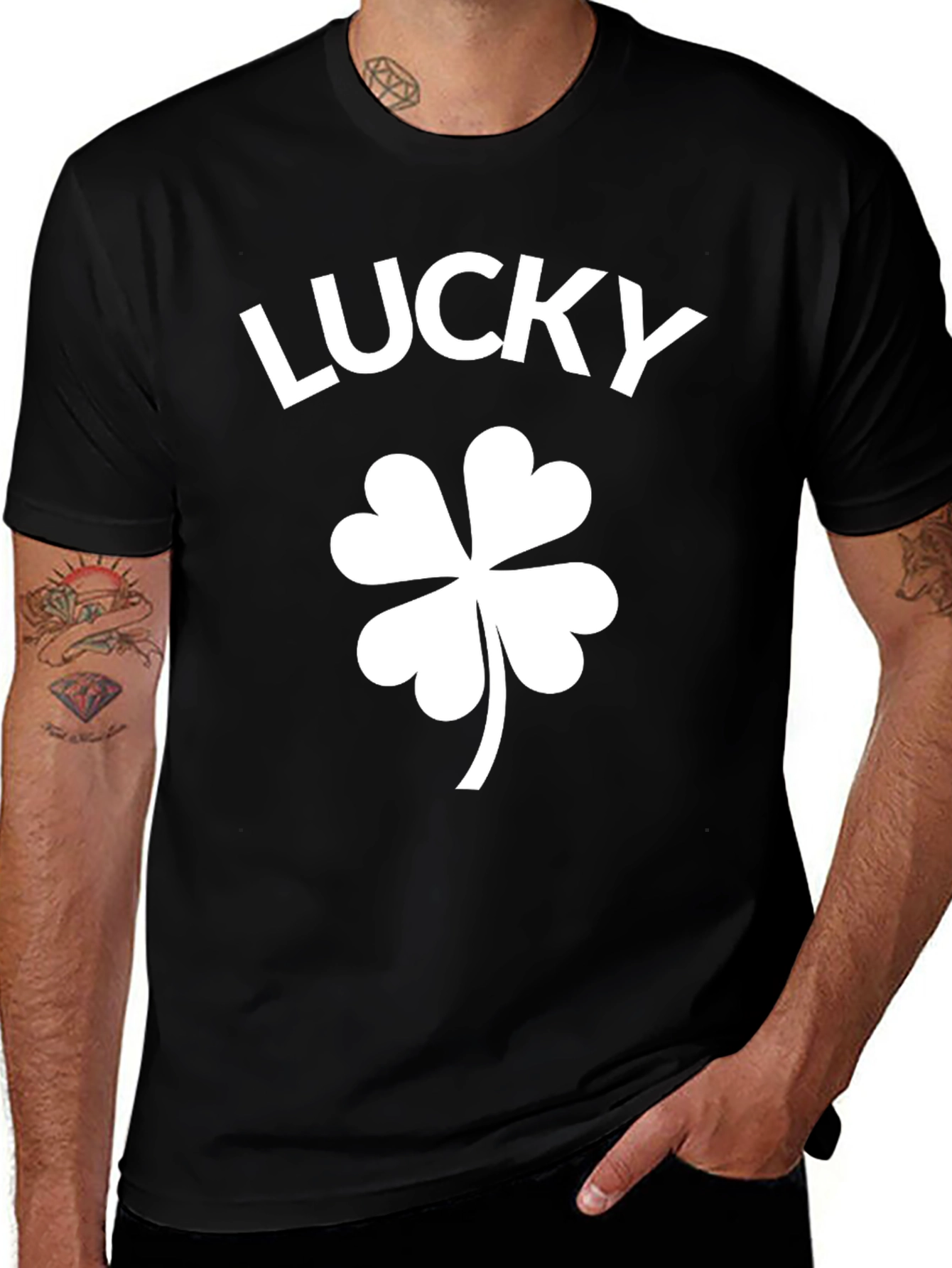 Lucky Shamrock Black T-Shirt