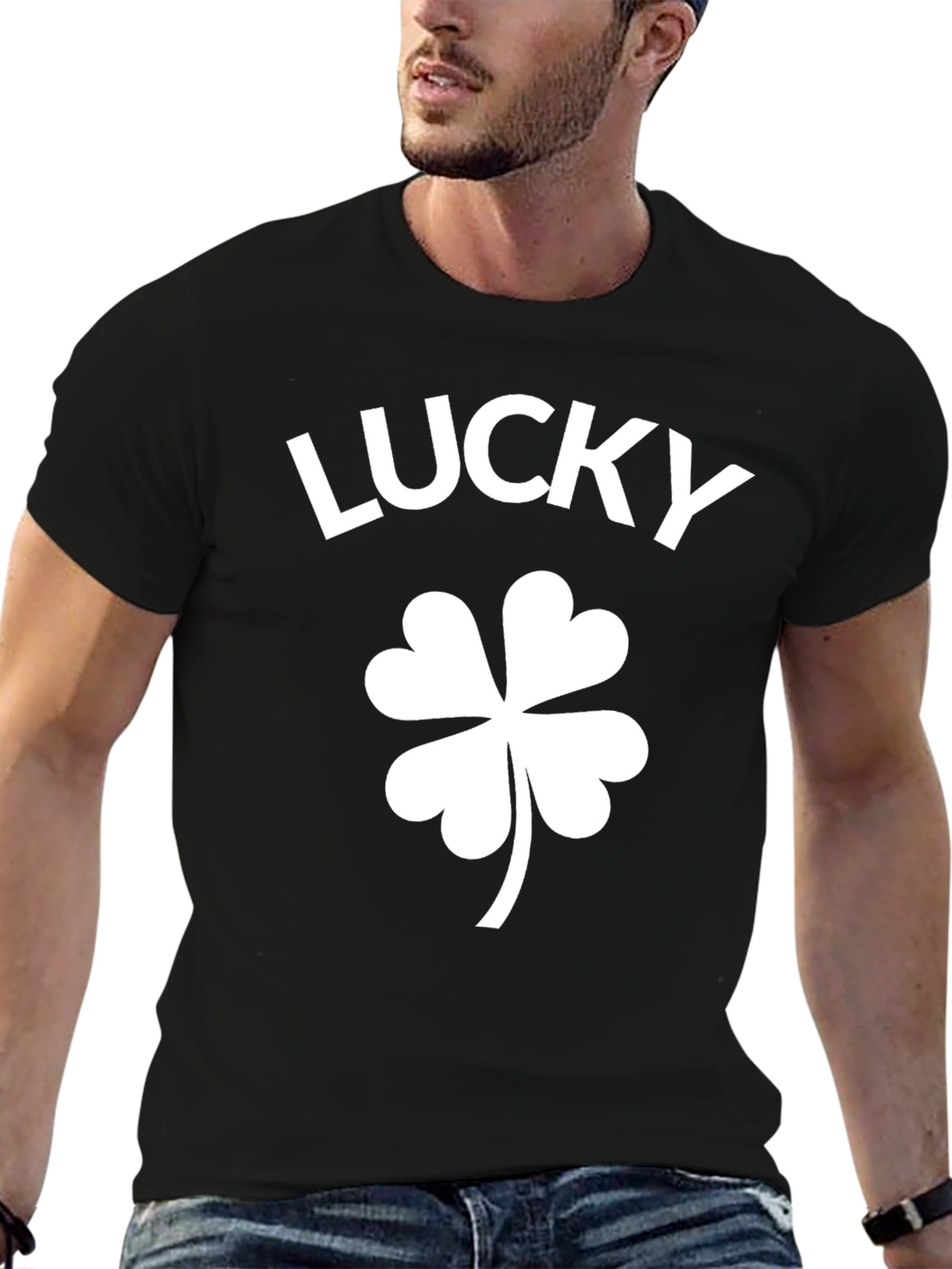 Lucky Shamrock Black T-Shirt