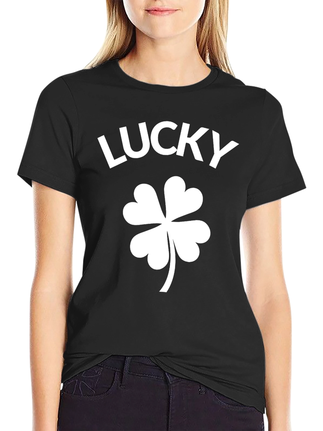Lucky Shamrock Black T-Shirt