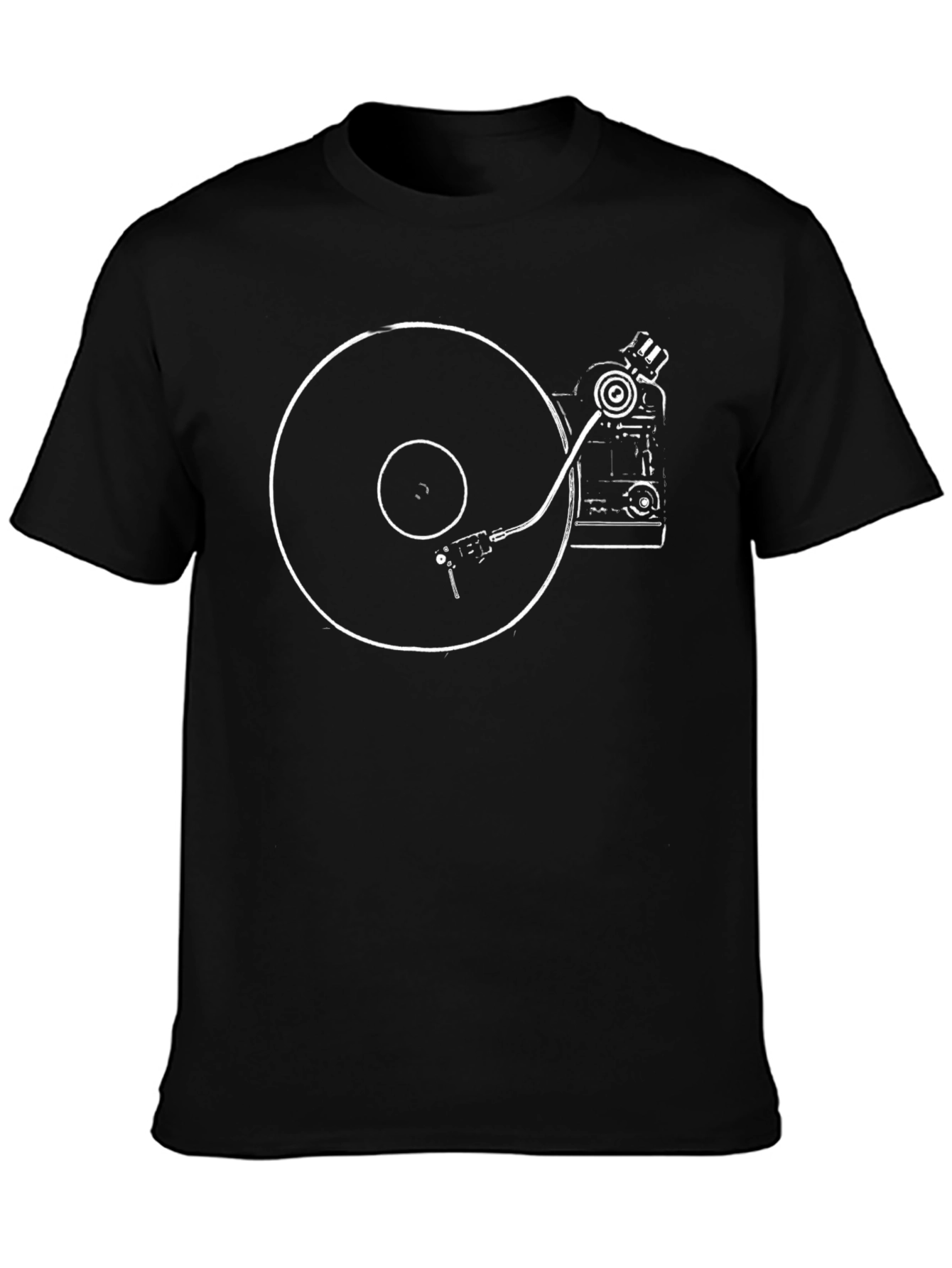 Turntable Graphic Tee - Retro DJ Music Shirt