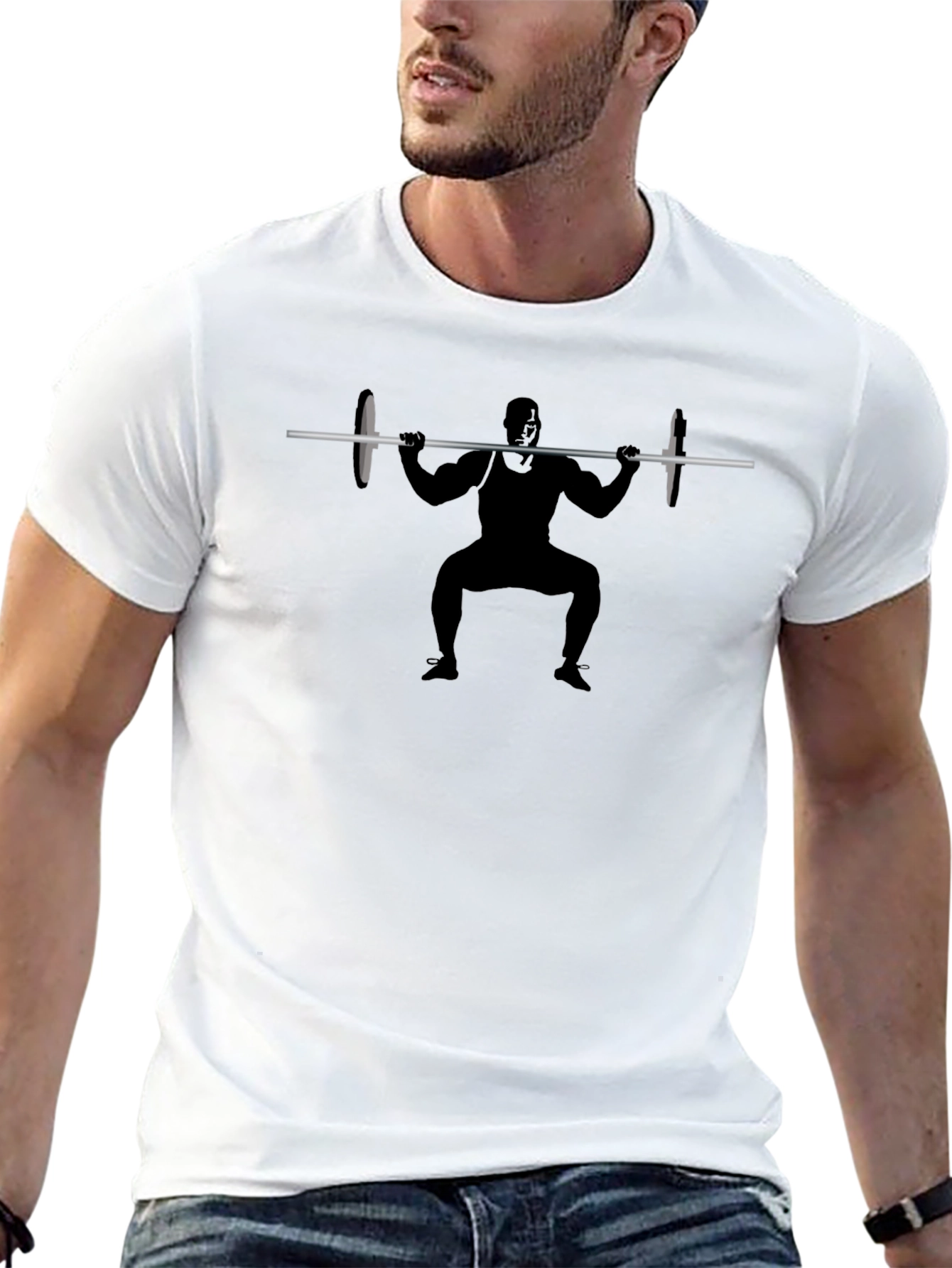 Weightlifter Silhouette Black T-Shirt