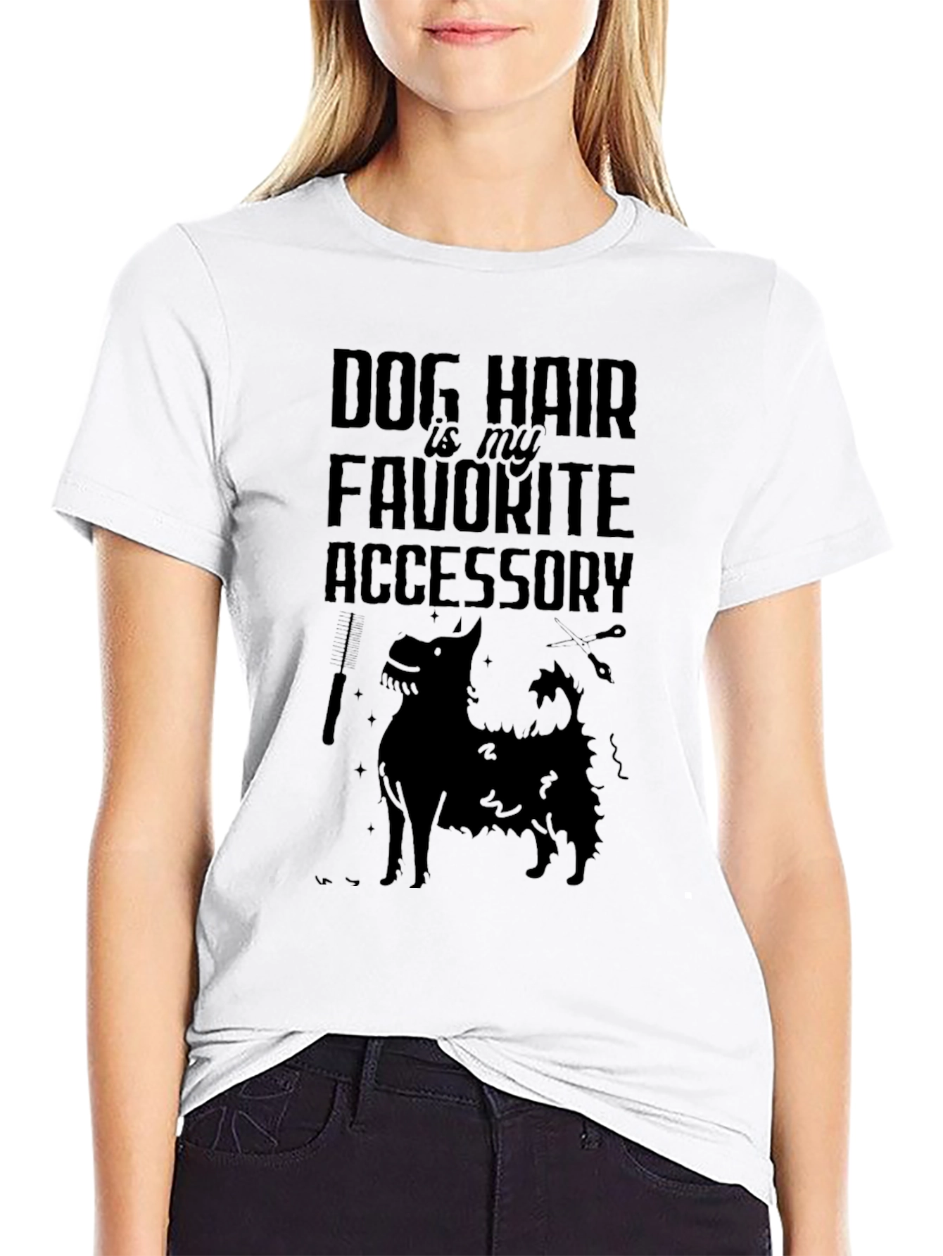 Dog Hair Favorite Accessory Black T-Shirt