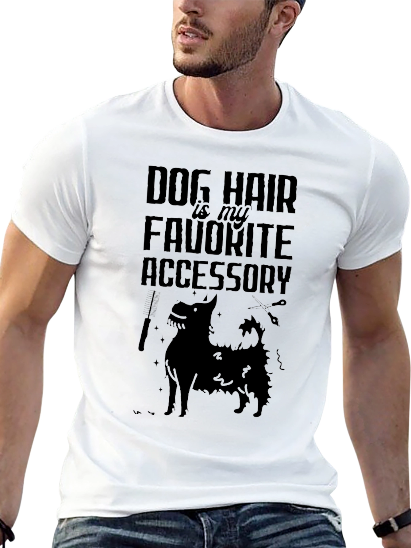 Dog Hair Favorite Accessory Black T-Shirt