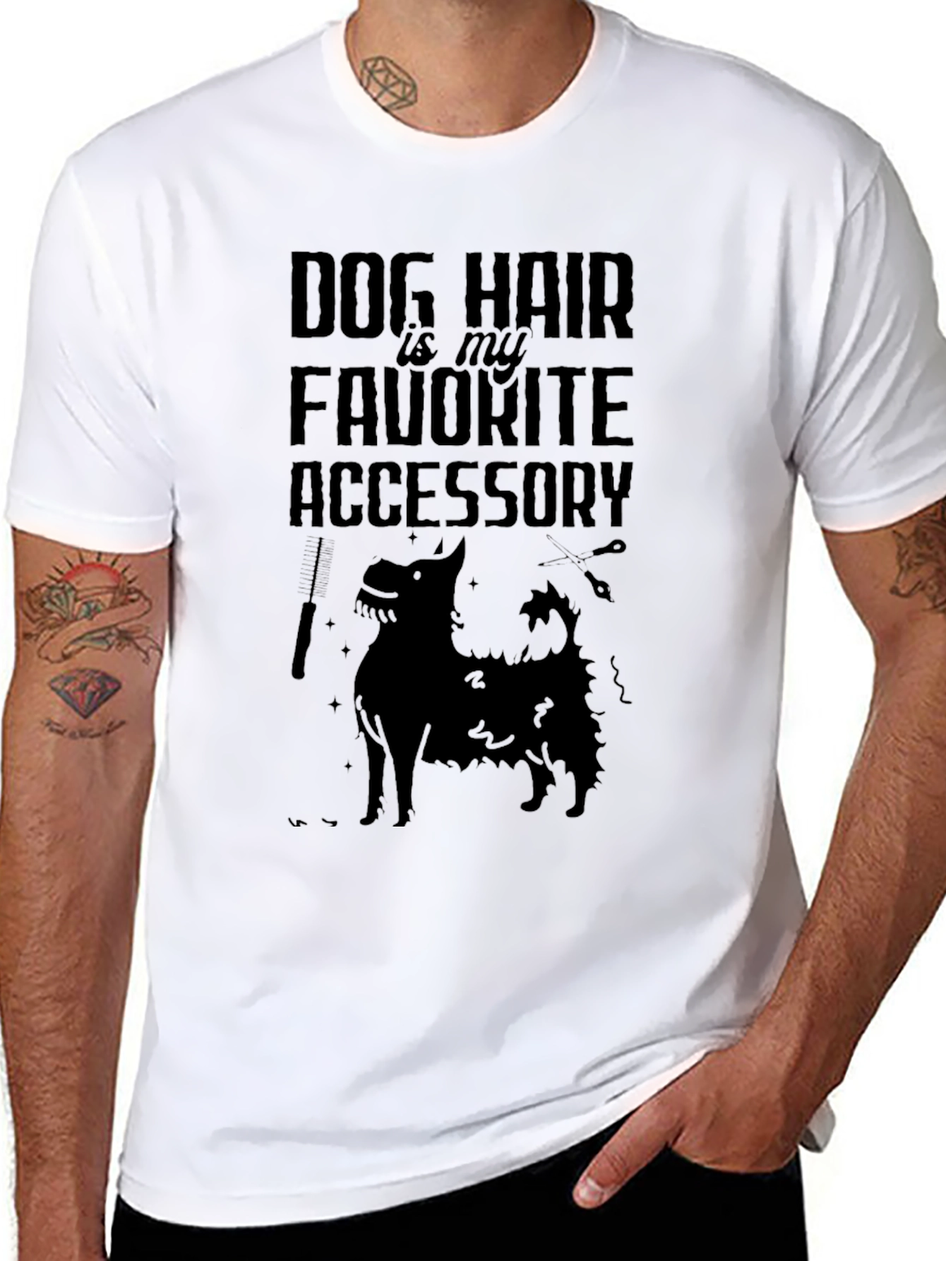 Dog Hair Favorite Accessory Black T-Shirt