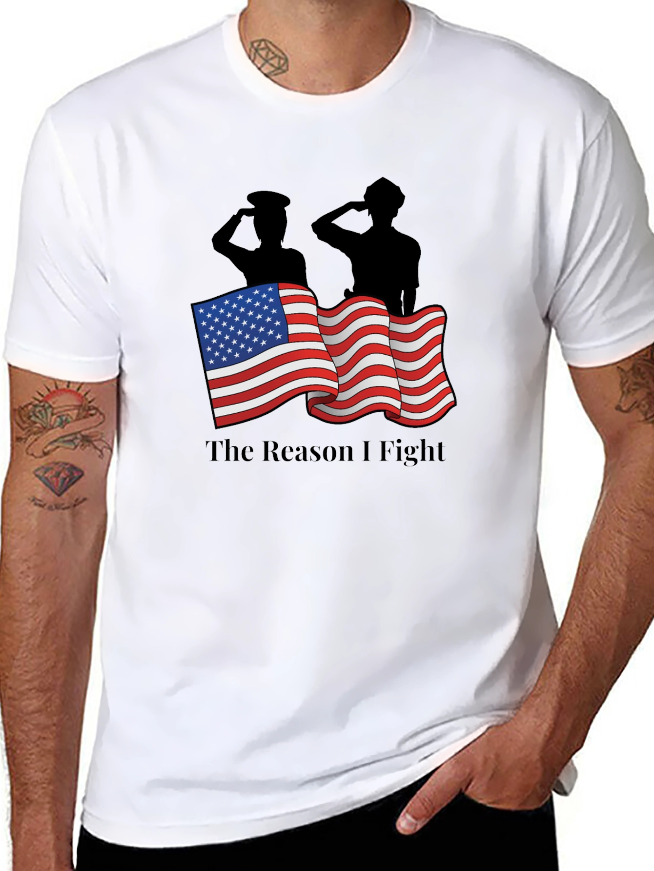 Patriotic The Reason I Fight Graphic Tee