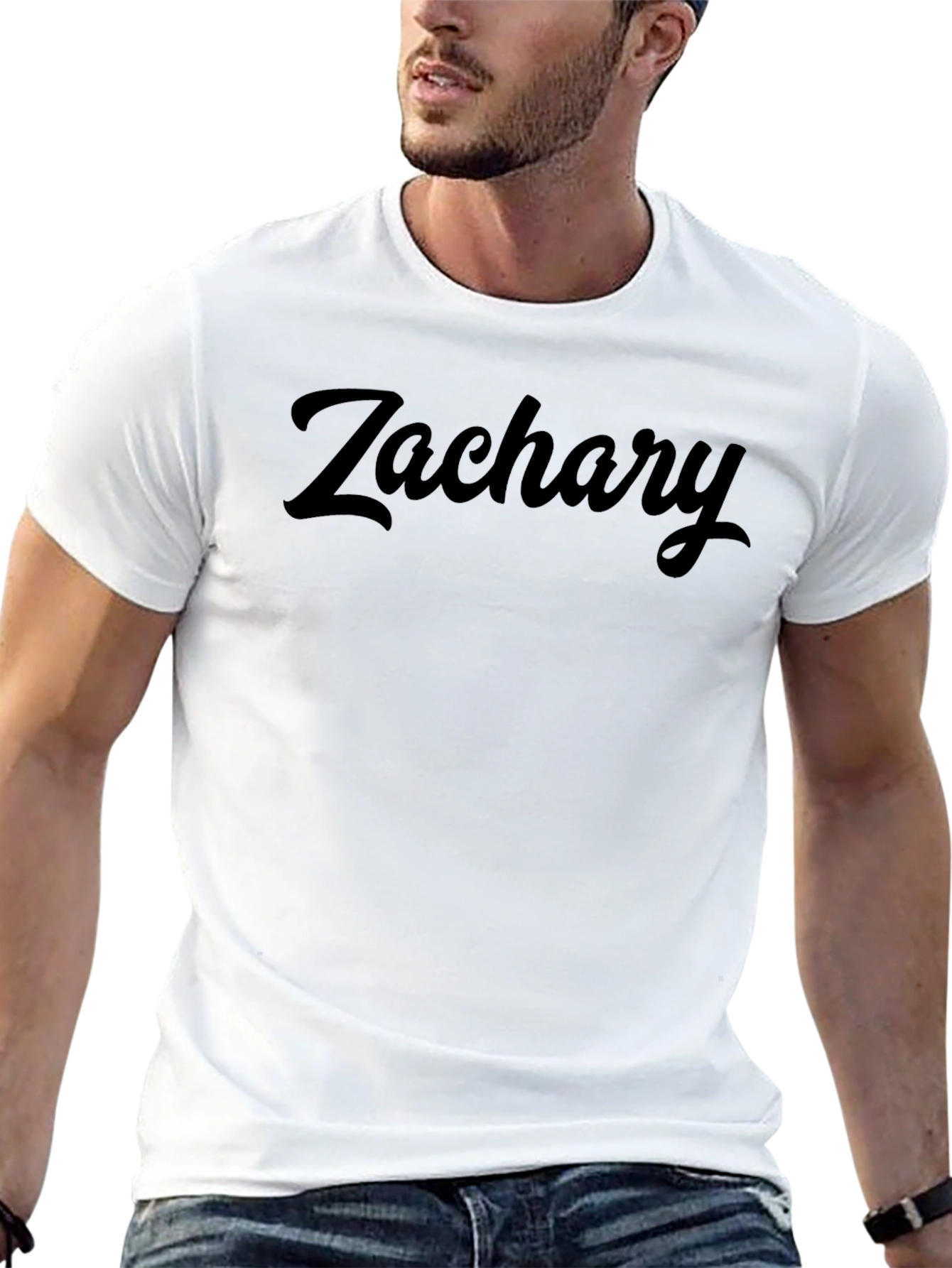 Mens Zachary Script Black T-Shirt