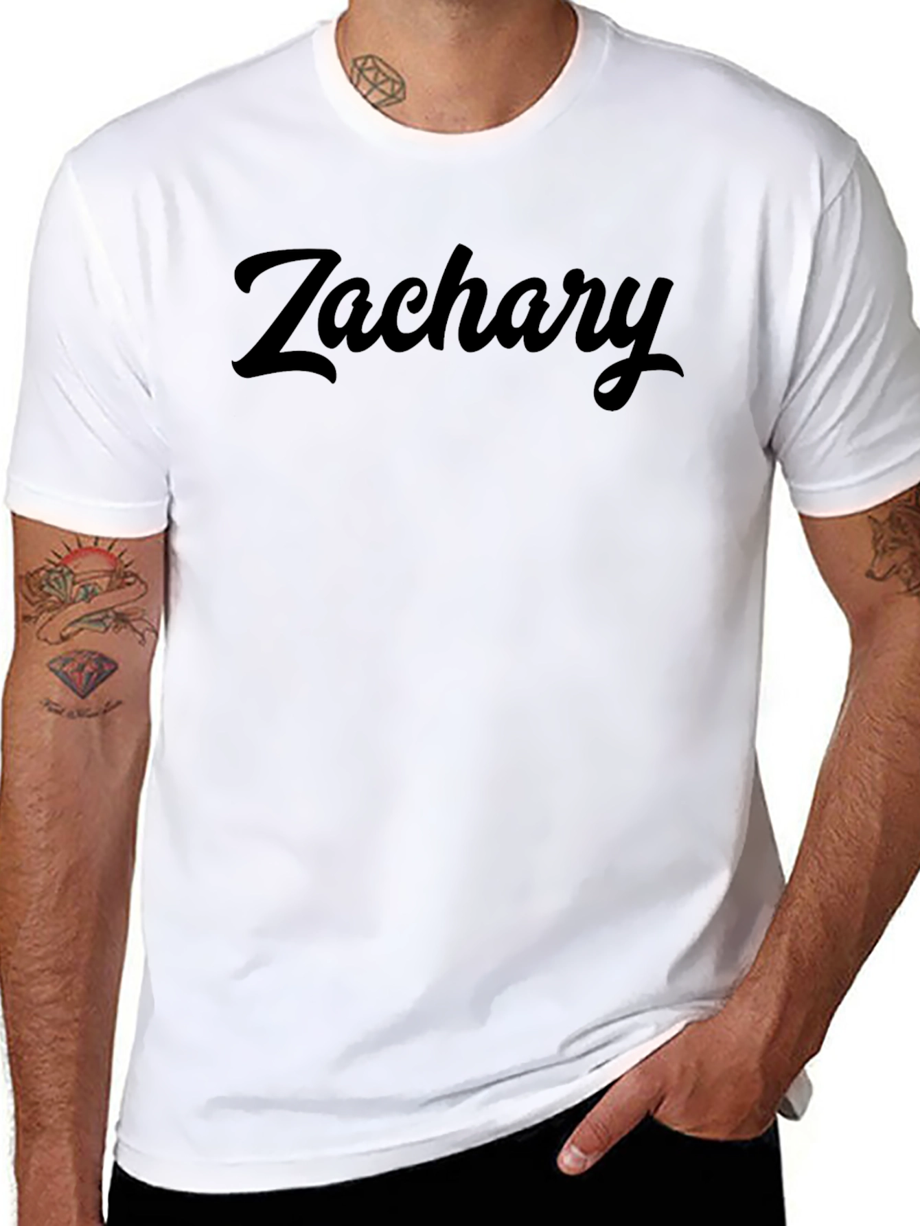 Mens Zachary Script Black T-Shirt