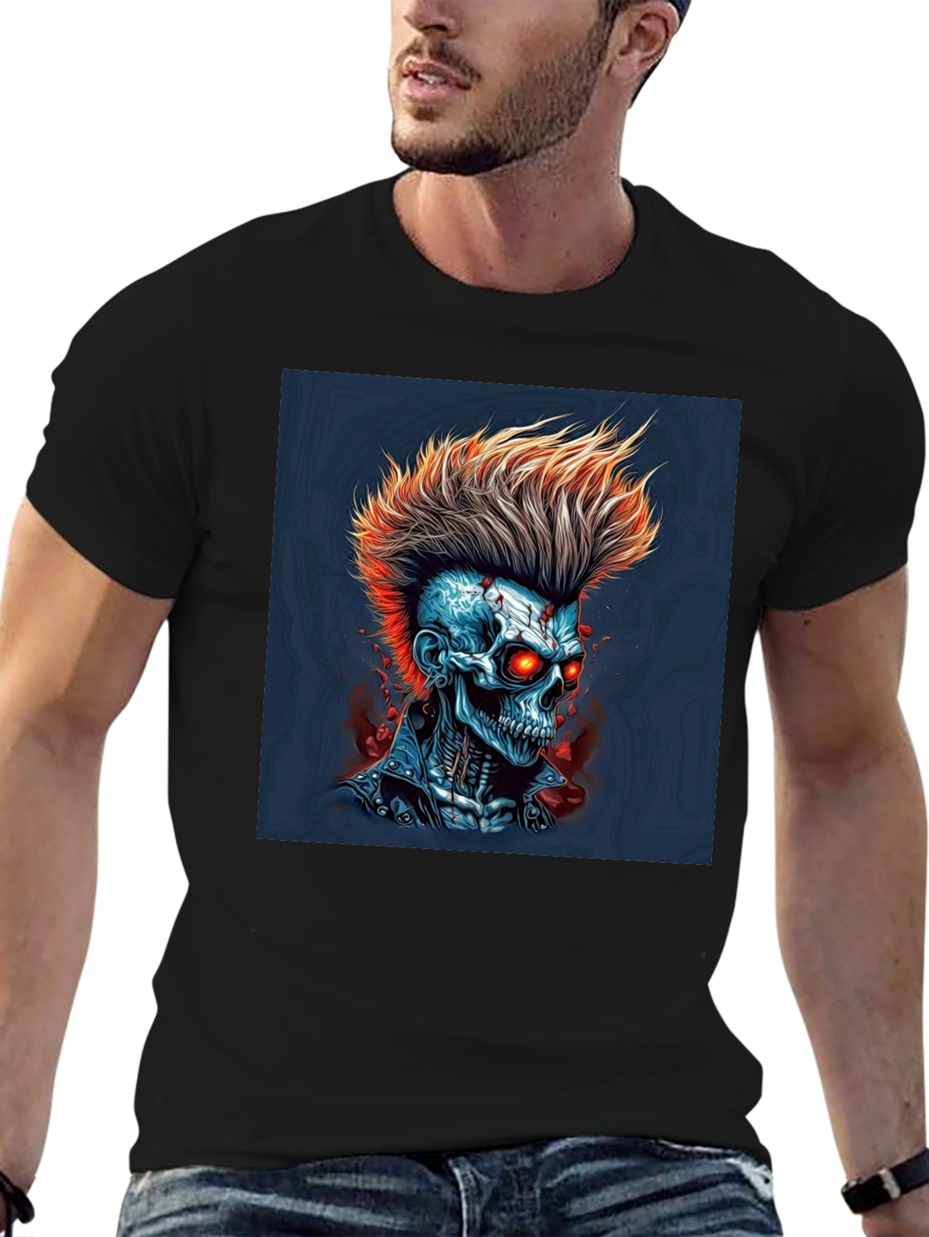 Edgy Skull Punk Graphic Tee