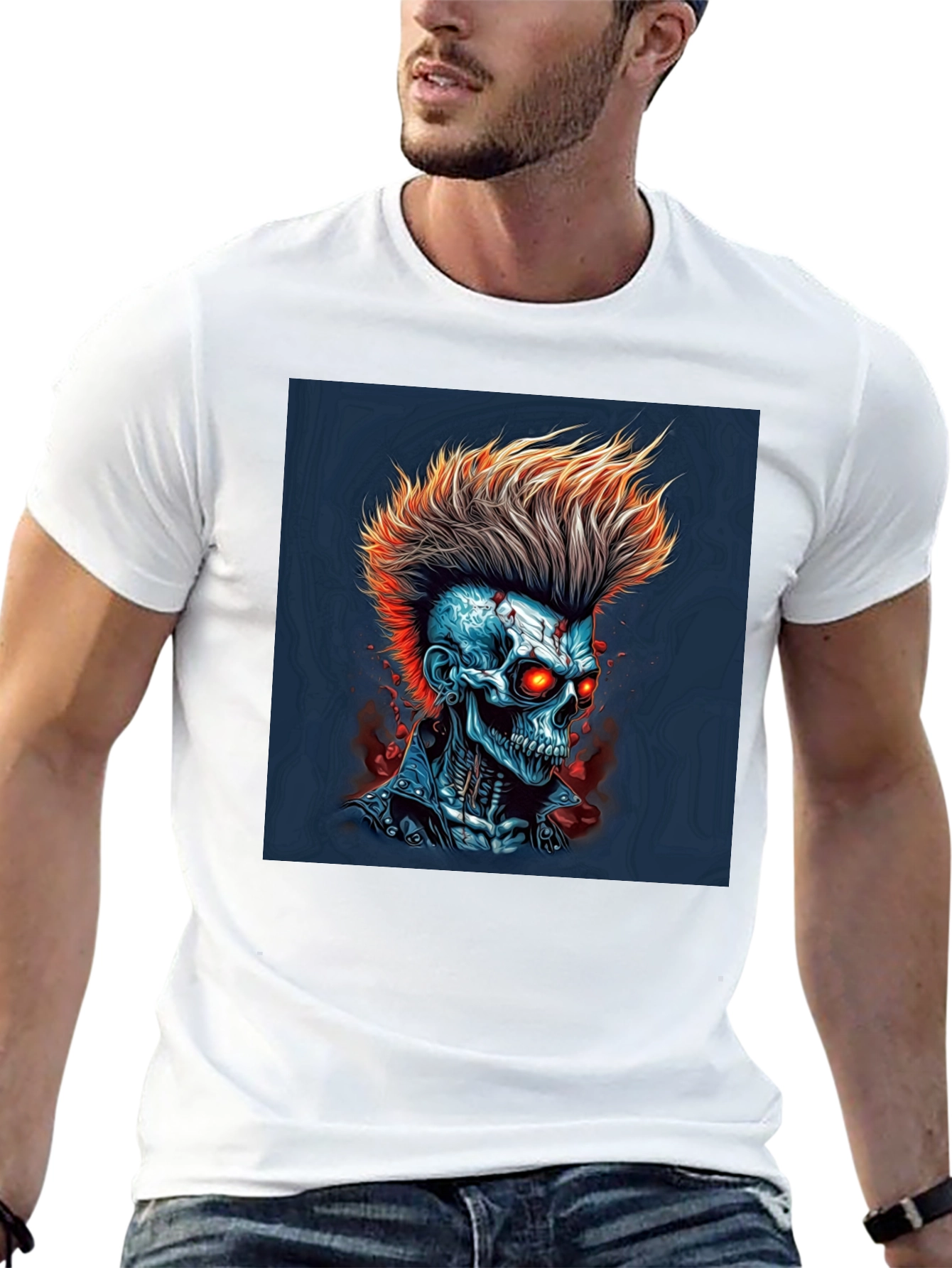 Edgy Skull Punk Graphic Tee