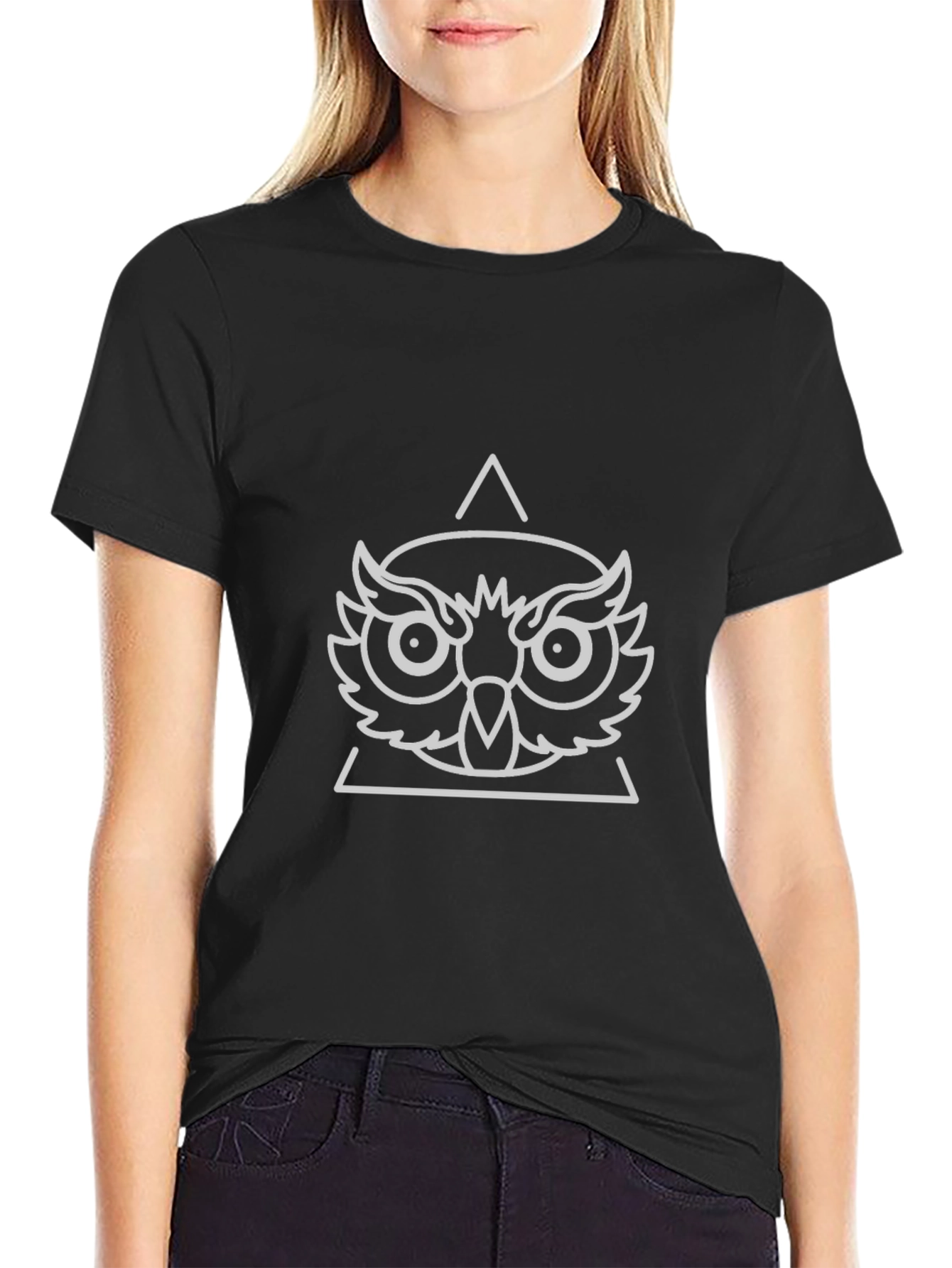 Owl Graphic Tee - Unique Geometric Design