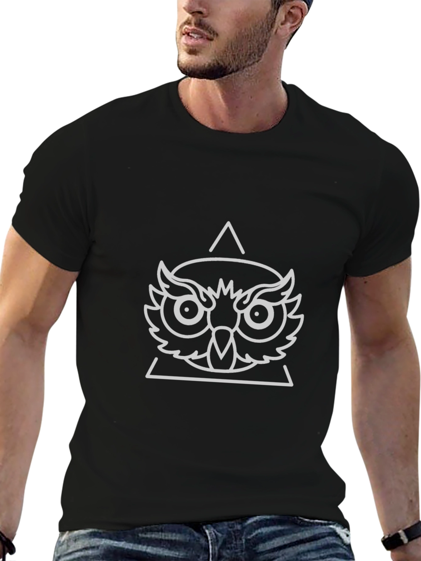 Owl Graphic Tee - Unique Geometric Design